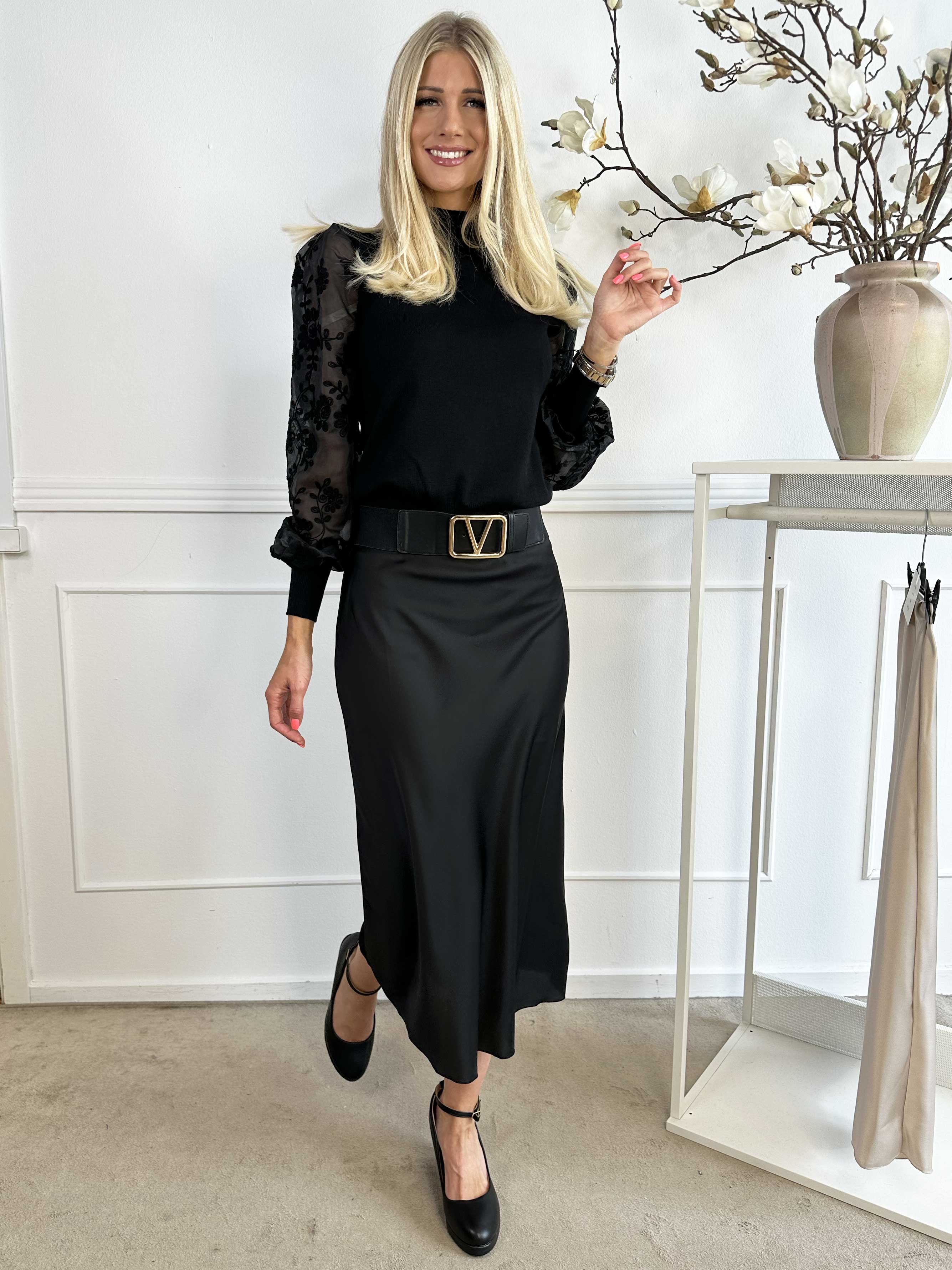 Elena - Kjol i sidenlook