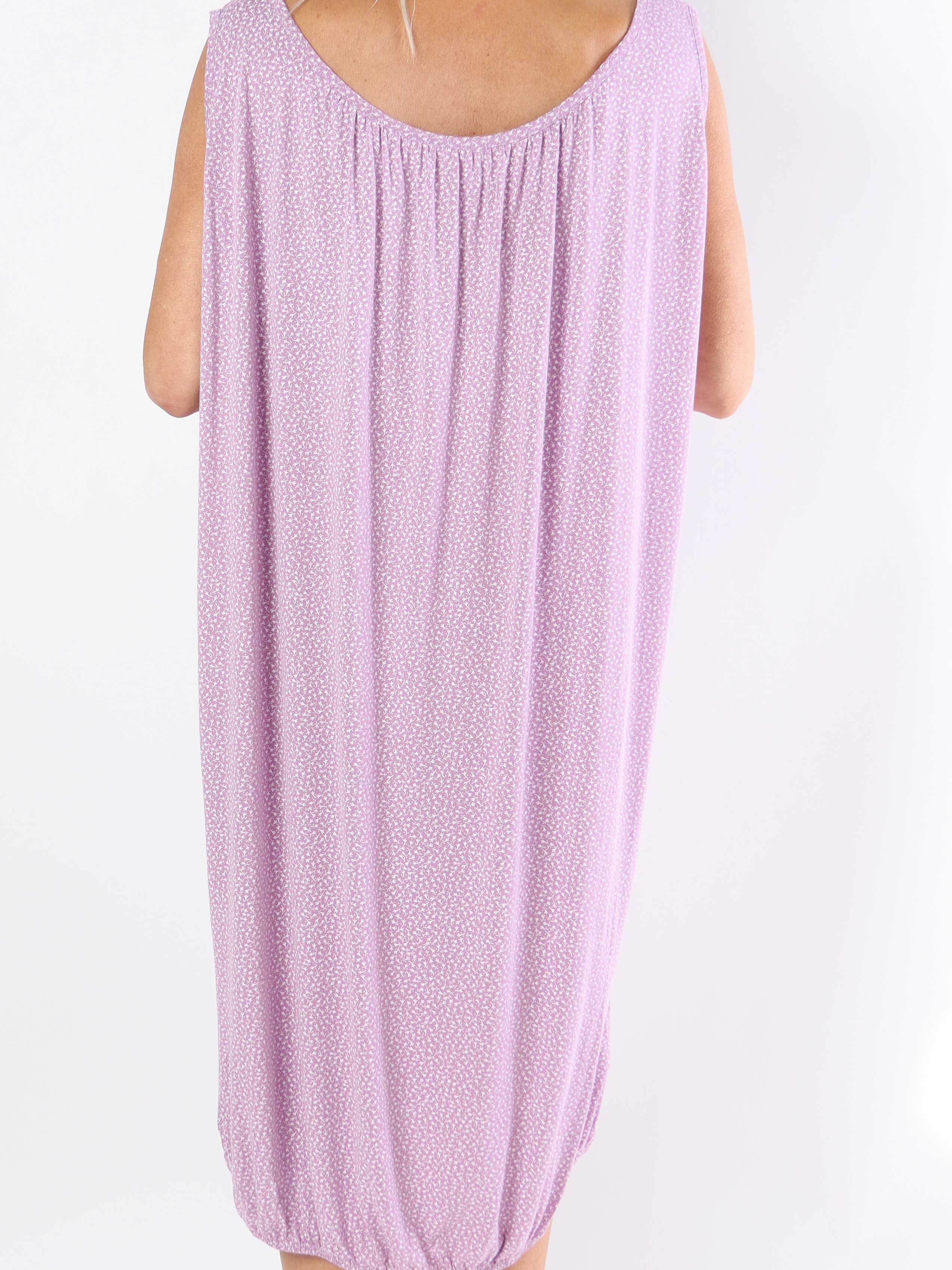 Miracle Flower Sleeveless Dress - Plus size-klänning i viskos med resår i midjan