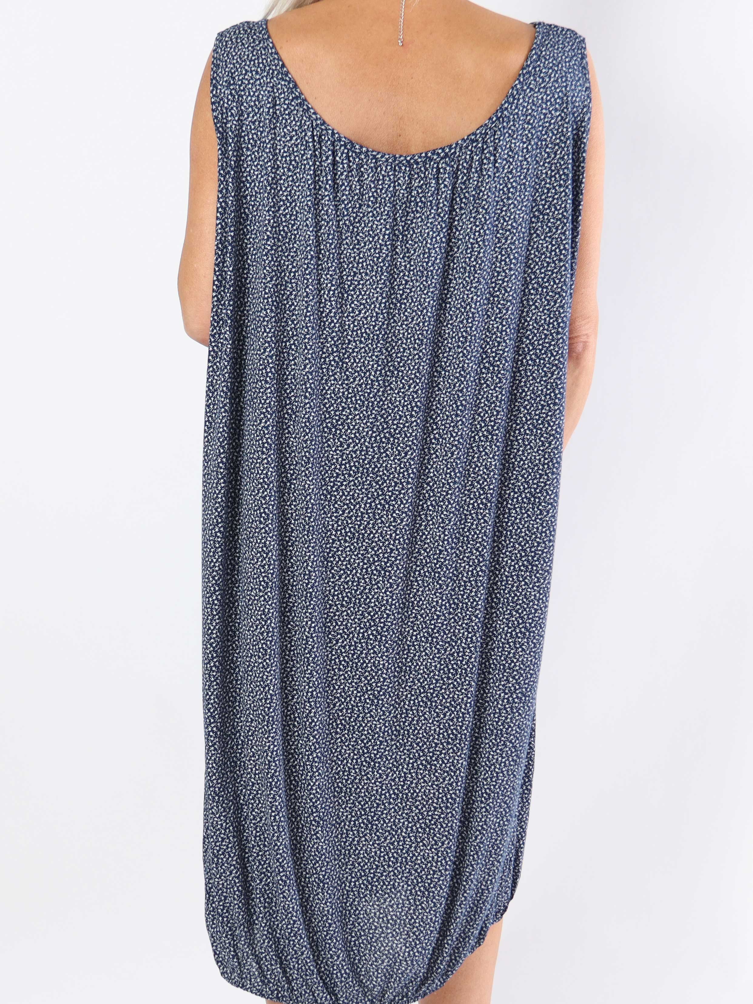 Miracle Flower Sleeveless Dress - Plus size-klänning i viskos med resår i midjan