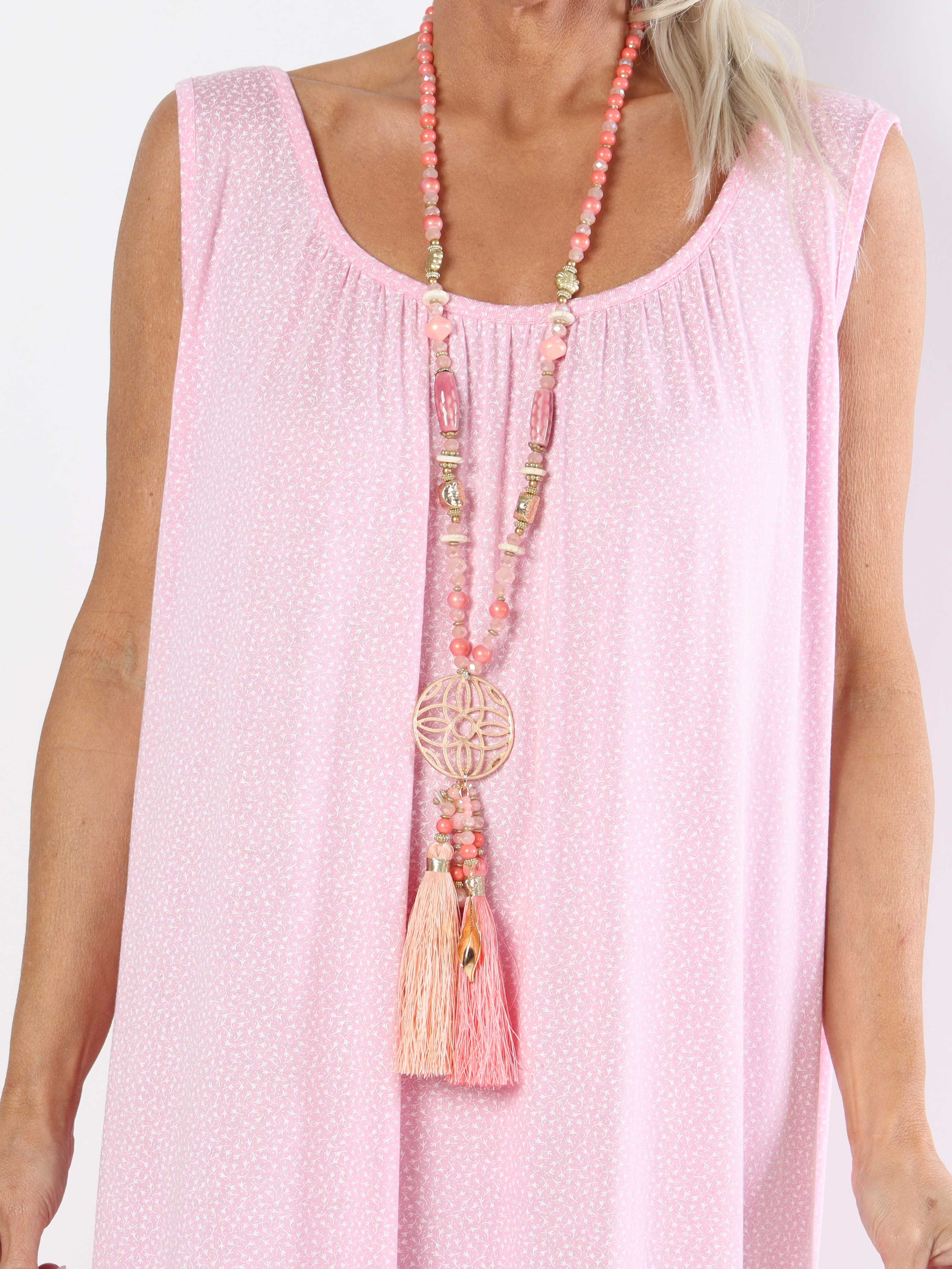 Miracle Flower Sleeveless Dress - Plus size-klänning i viskos med resår i midjan