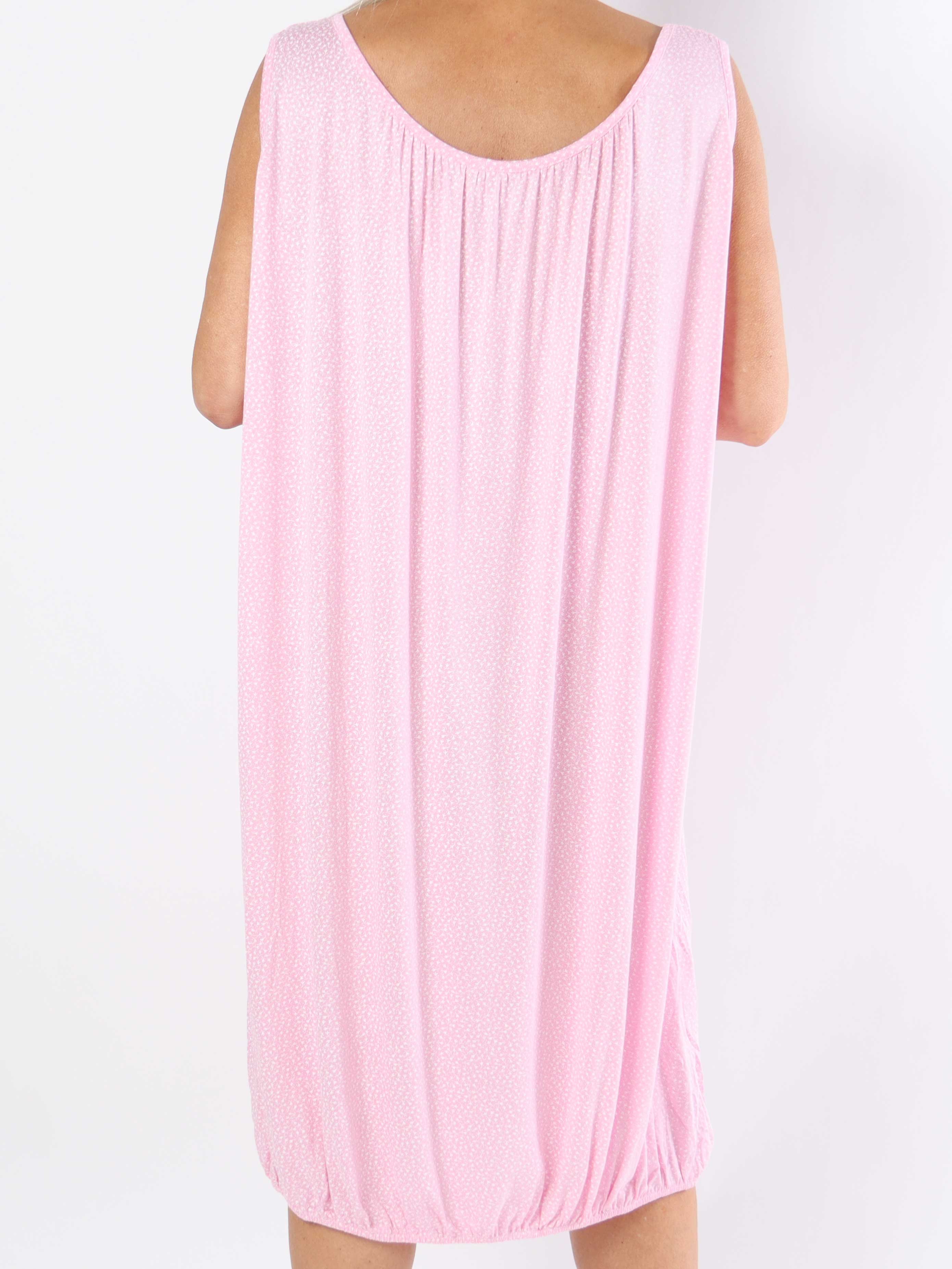 Miracle Flower Sleeveless Dress - Plus size-klänning i viskos med resår i midjan