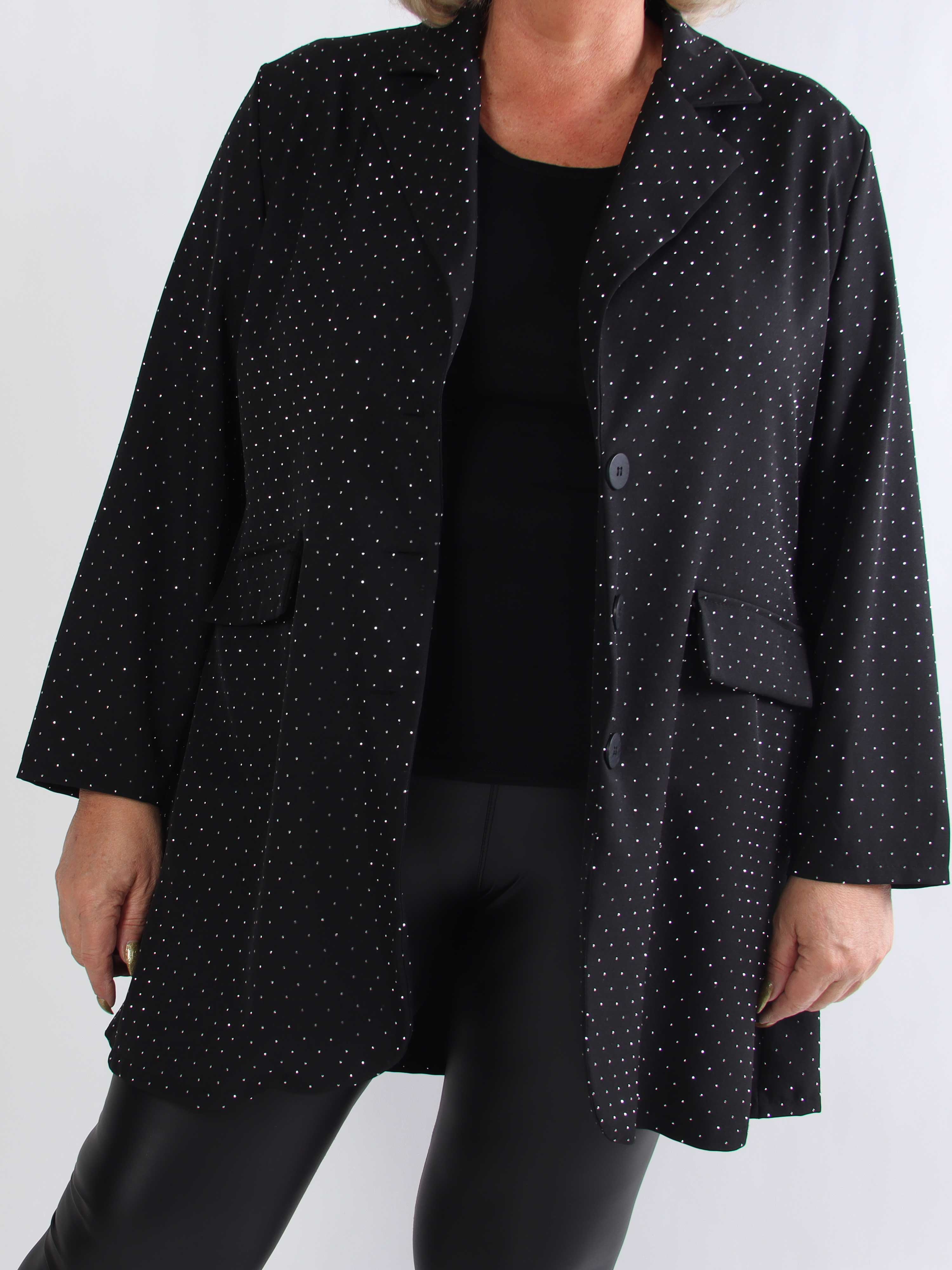 Lanthe long - Lång plus size kavaj med strass