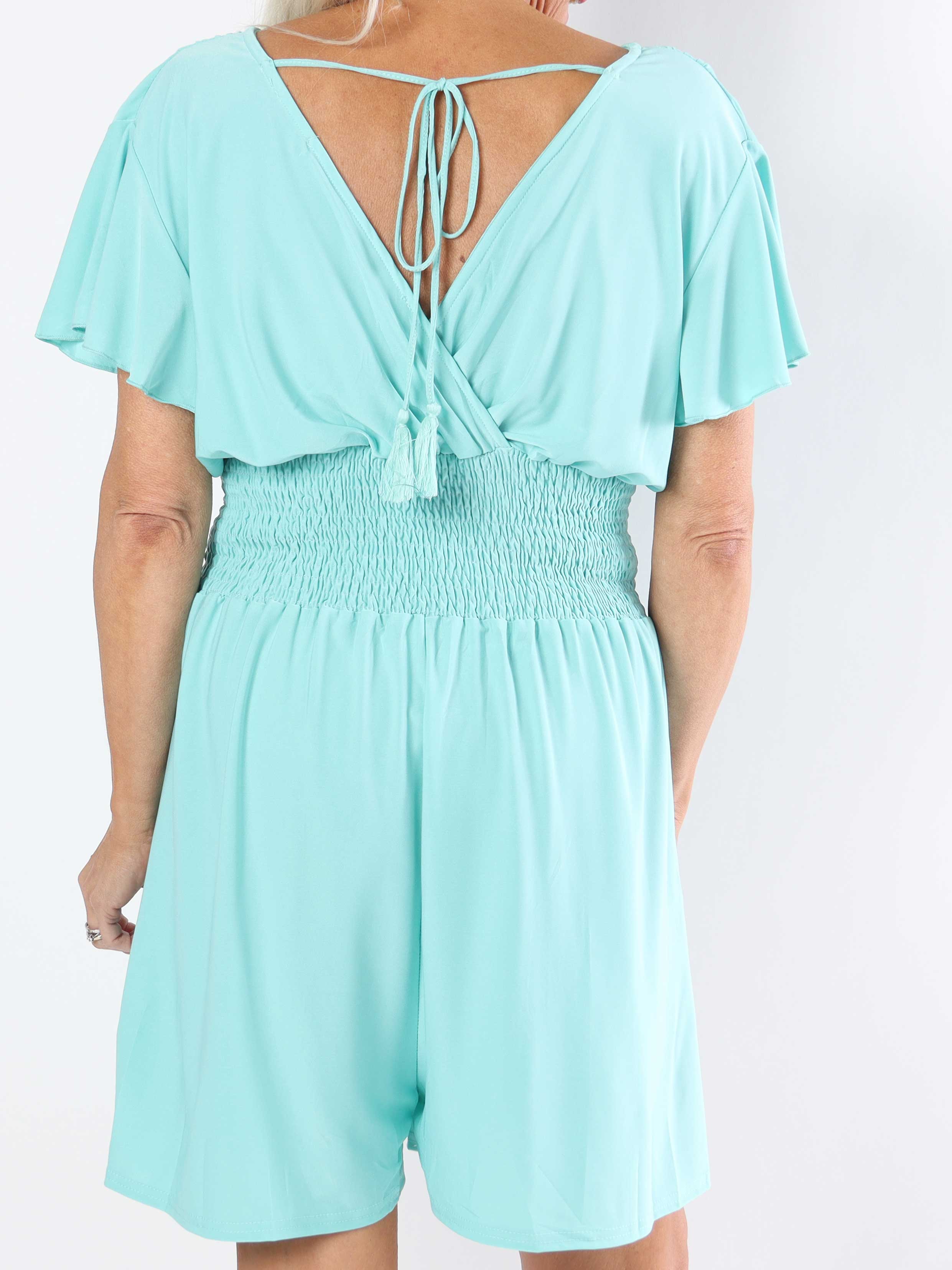 Pams Plain Playsuit - Elastisk plus size playsuit med fickor