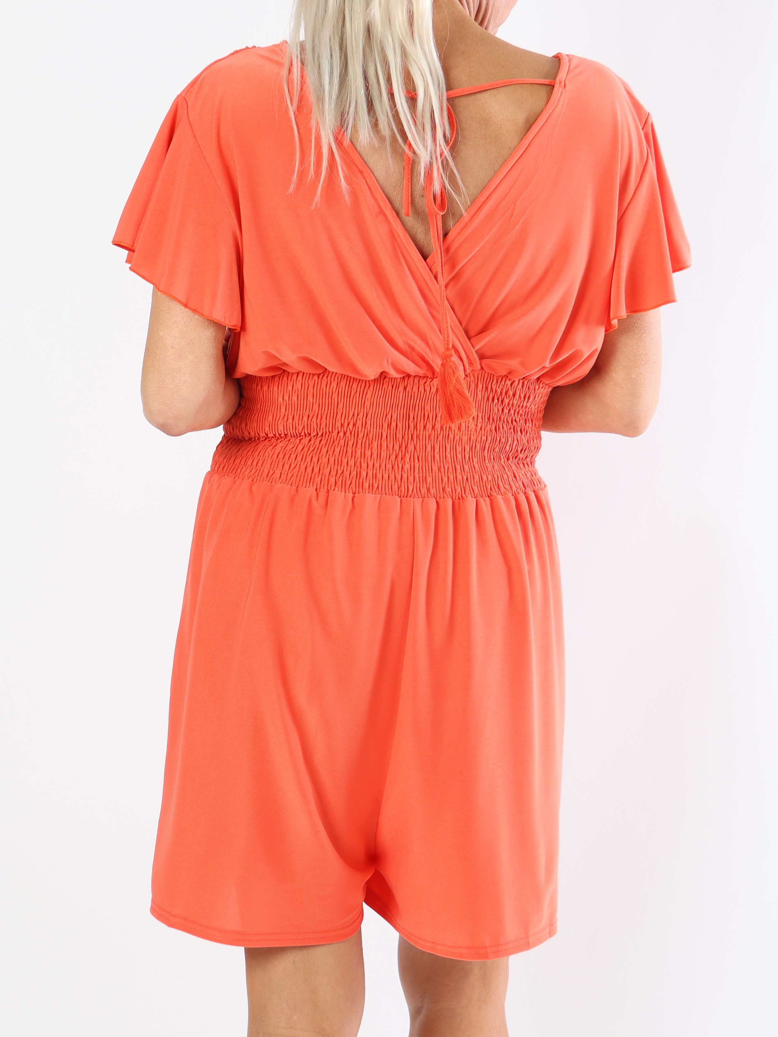Pams Plain Playsuit - Elastisk plus size playsuit med fickor