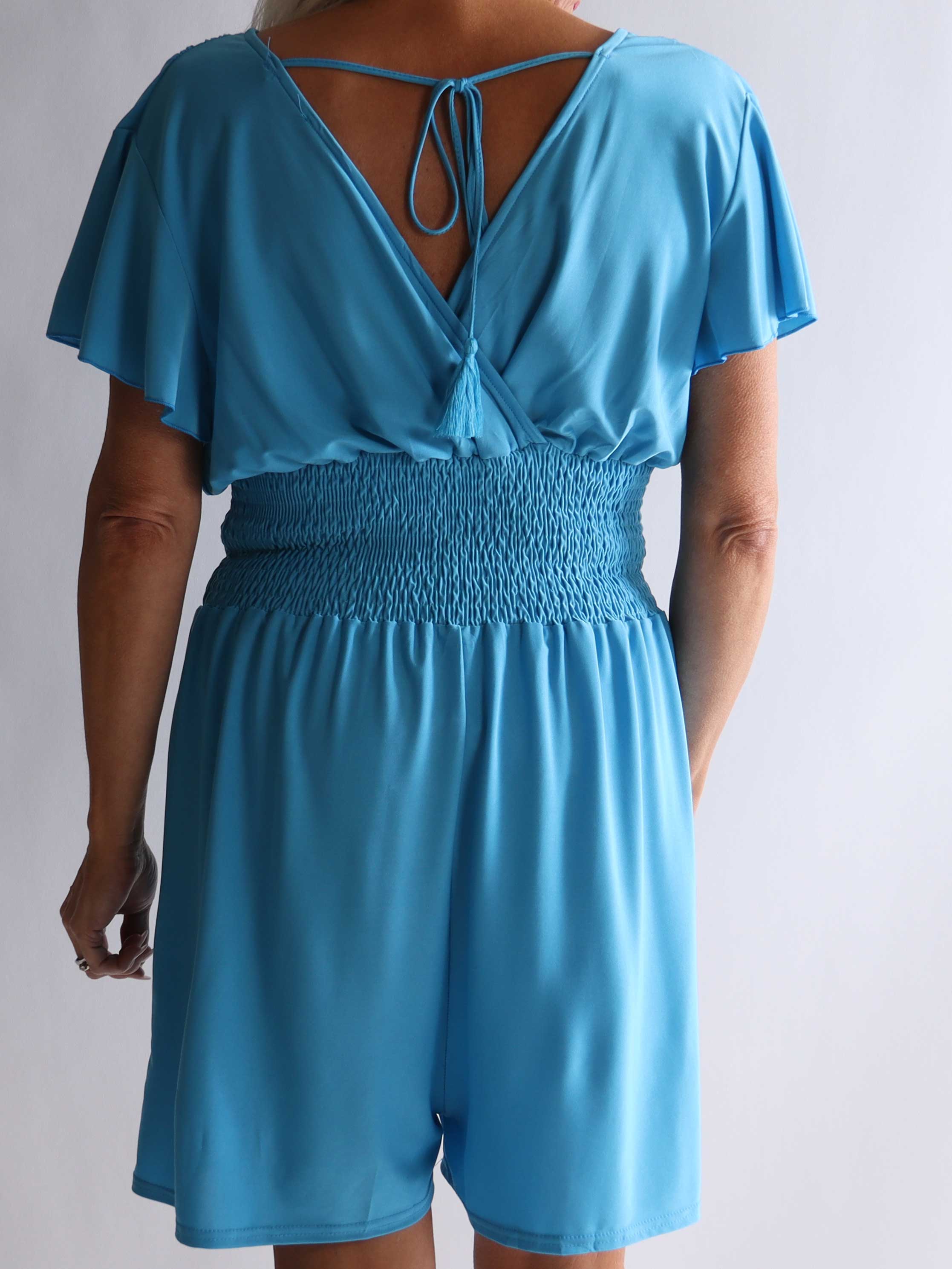 Pams Plain Playsuit - Elastisk plus size playsuit med fickor