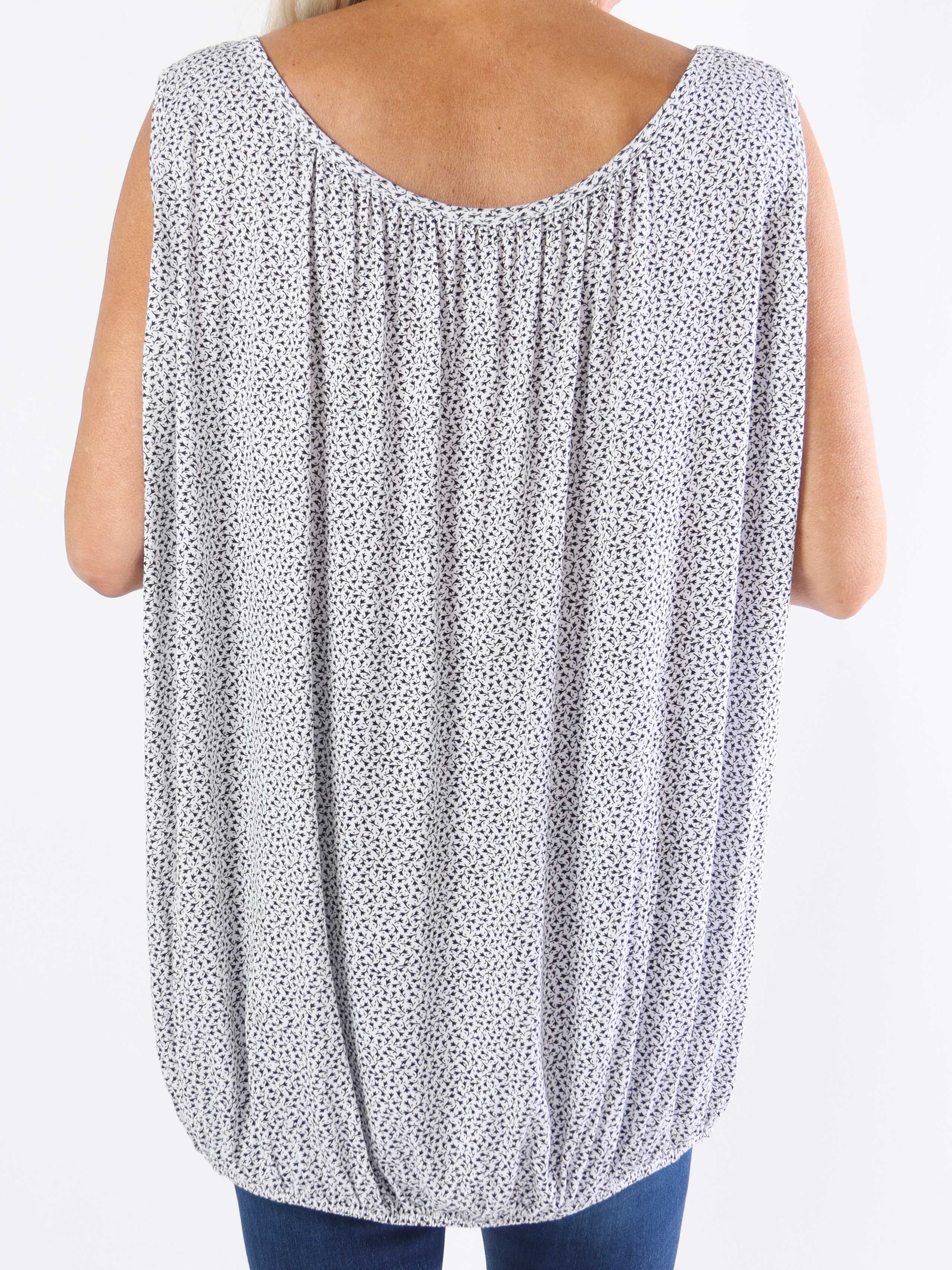 Miracle Flower Top - Viskostopp i plus size med elastisk fåll