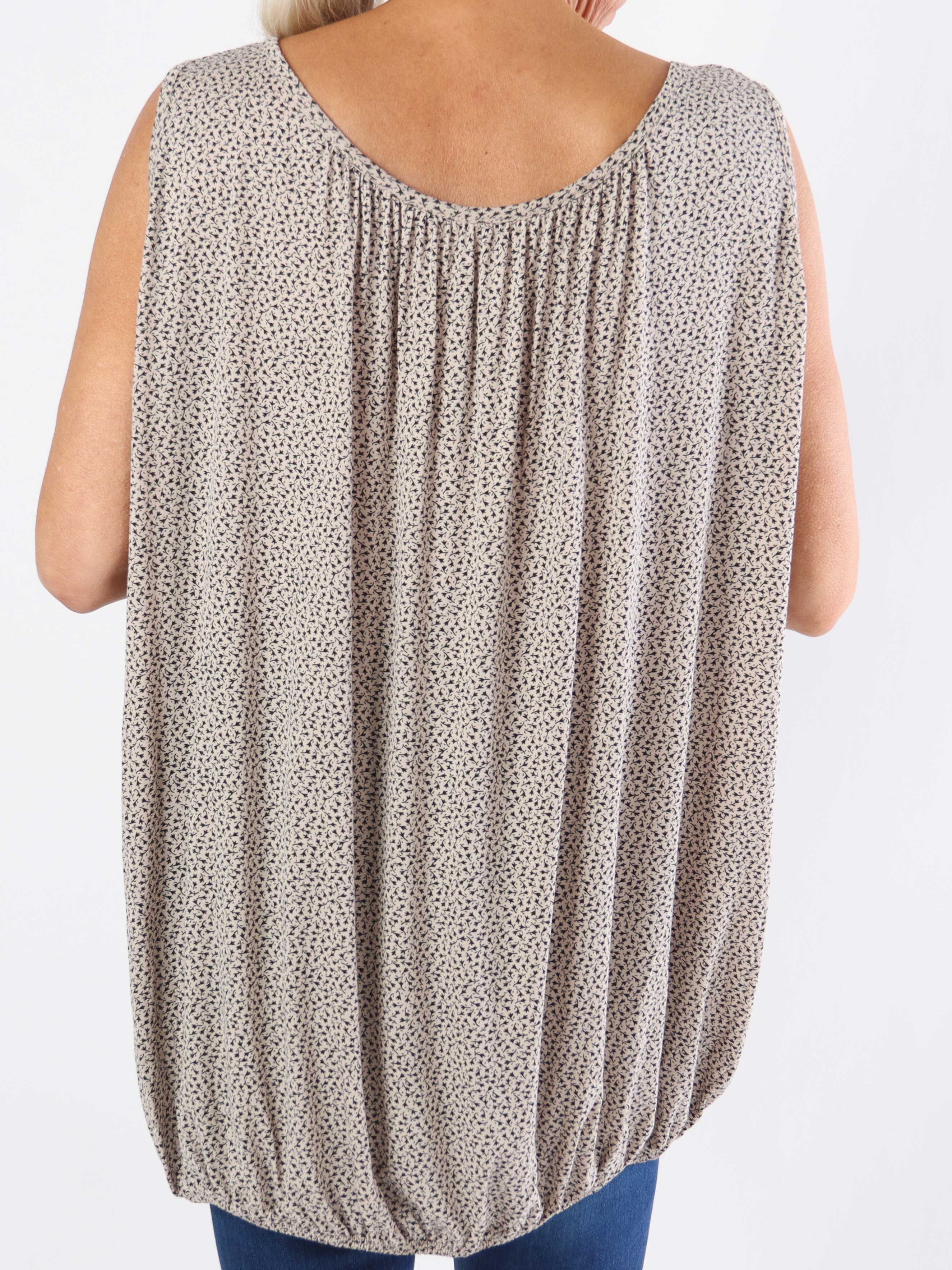 Miracle Flower Top - Viskostopp i plus size med elastisk fåll