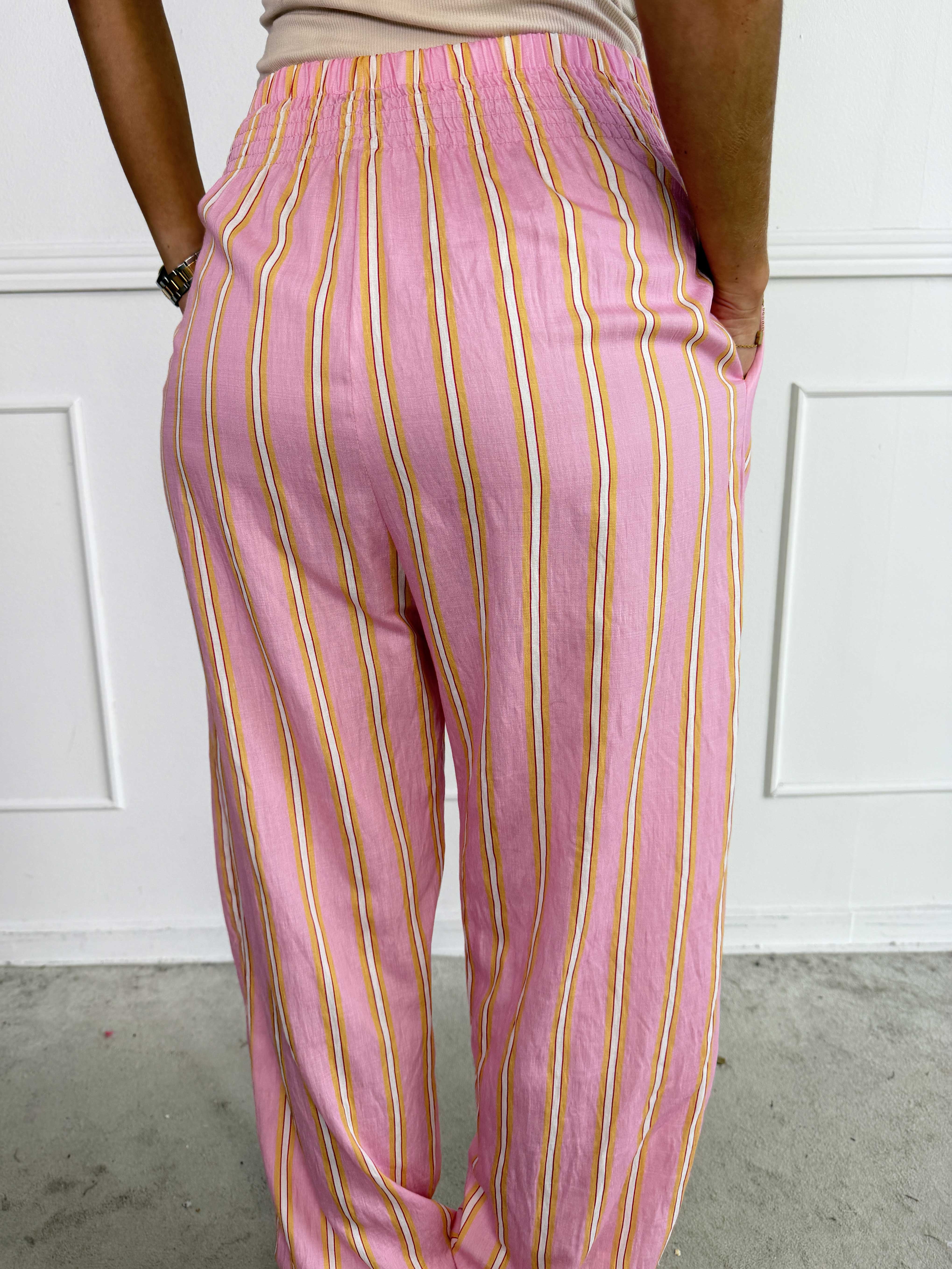 Amidala Pants - Feminina randiga byxor i en lätt viskosblandning med resår i nederkant
