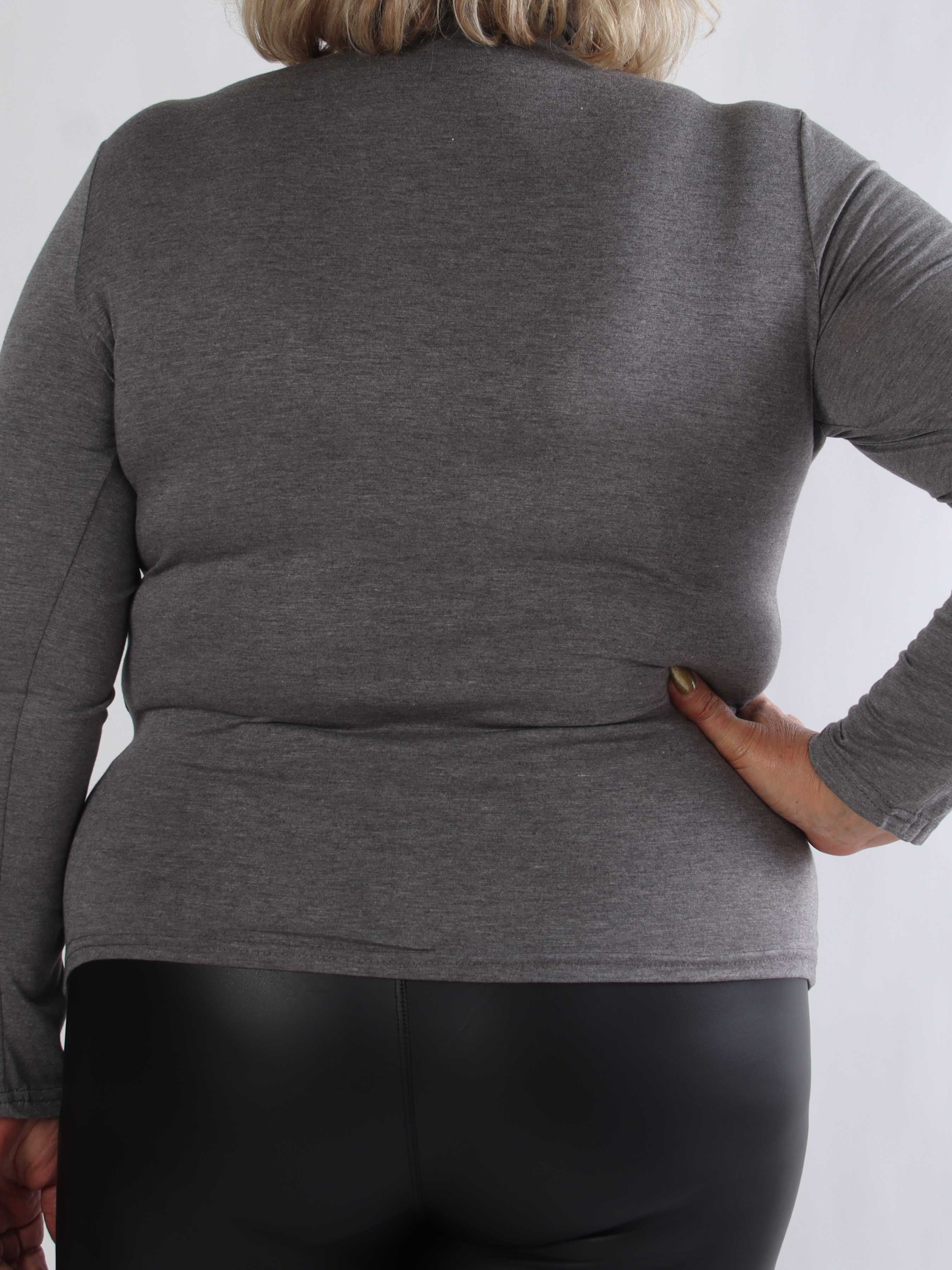 Noras - Langærmet basis bluse i viskose med turtleneck