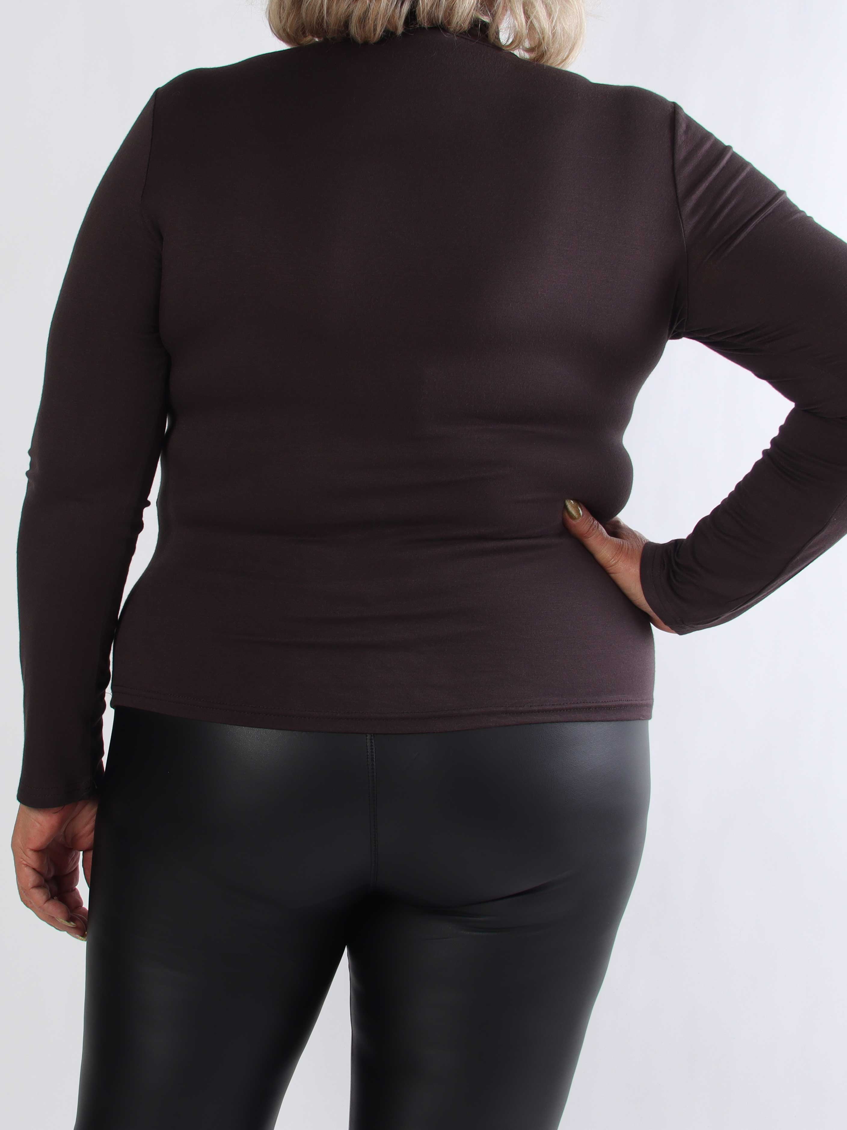 Noras - Langærmet basis bluse i viskose med turtleneck