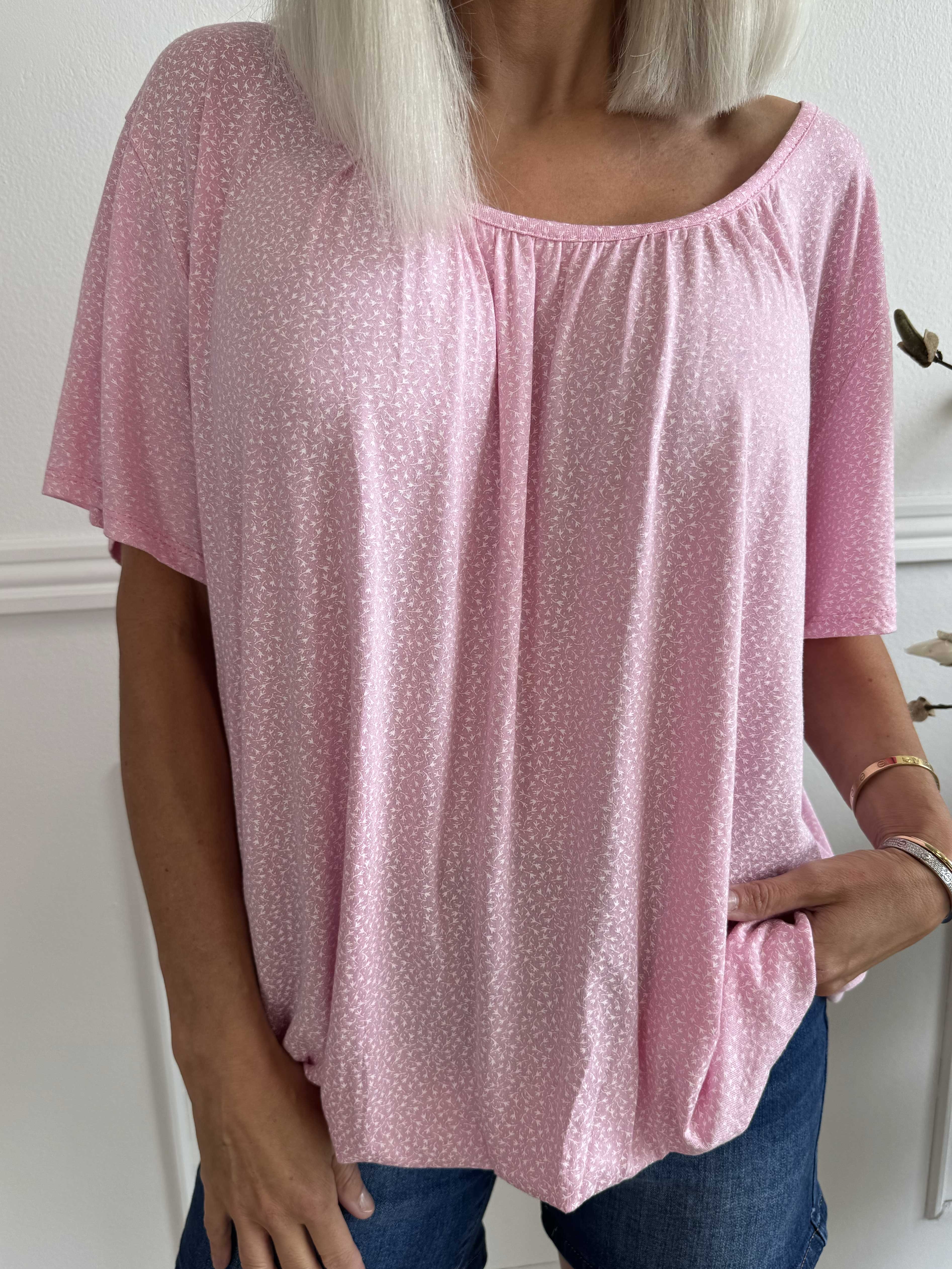 Miracle Flower T-shirt - Blus i viskos med resår nedtill