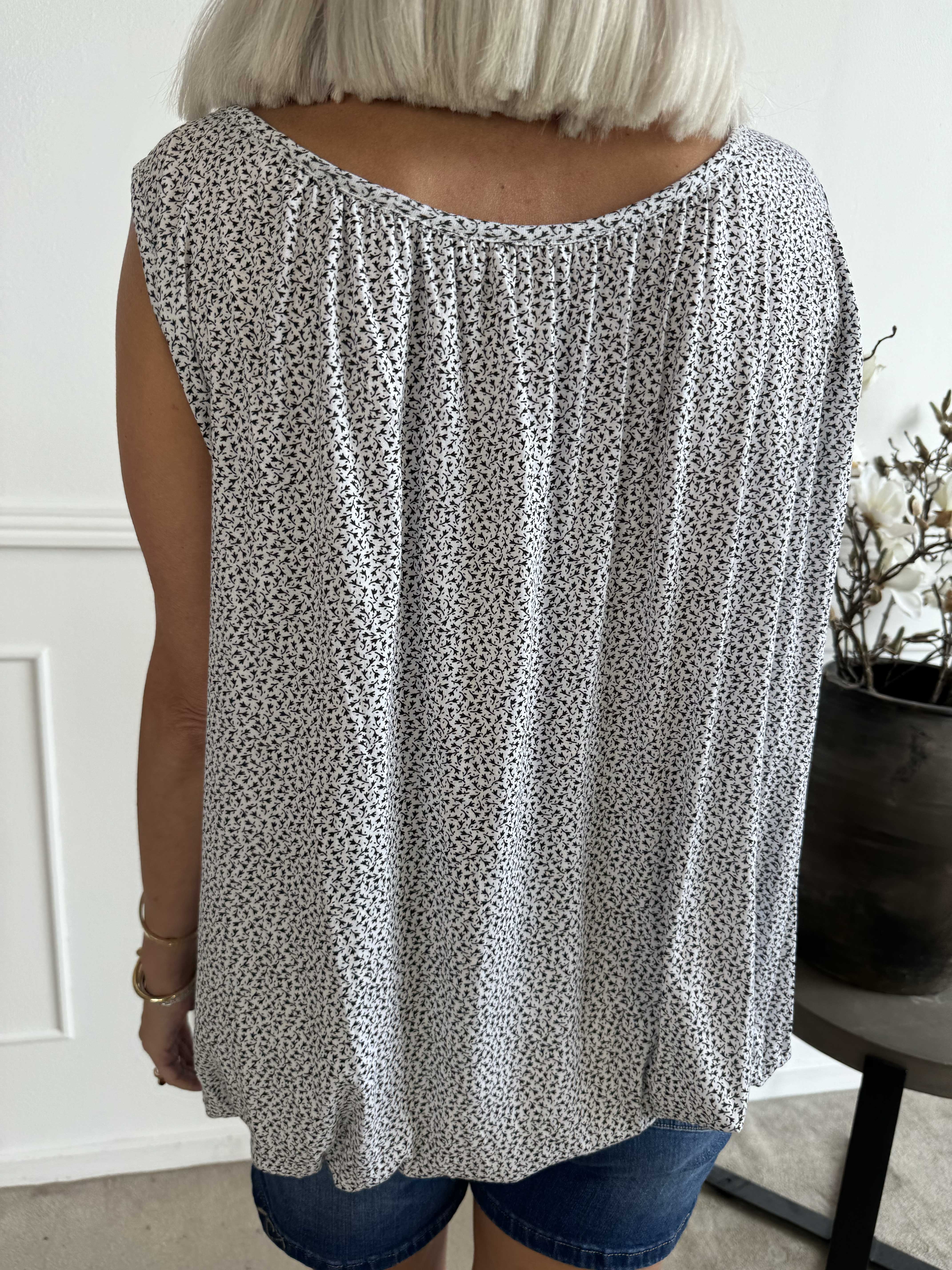Miracle Flower Top - Top i viskos med resår nedtill