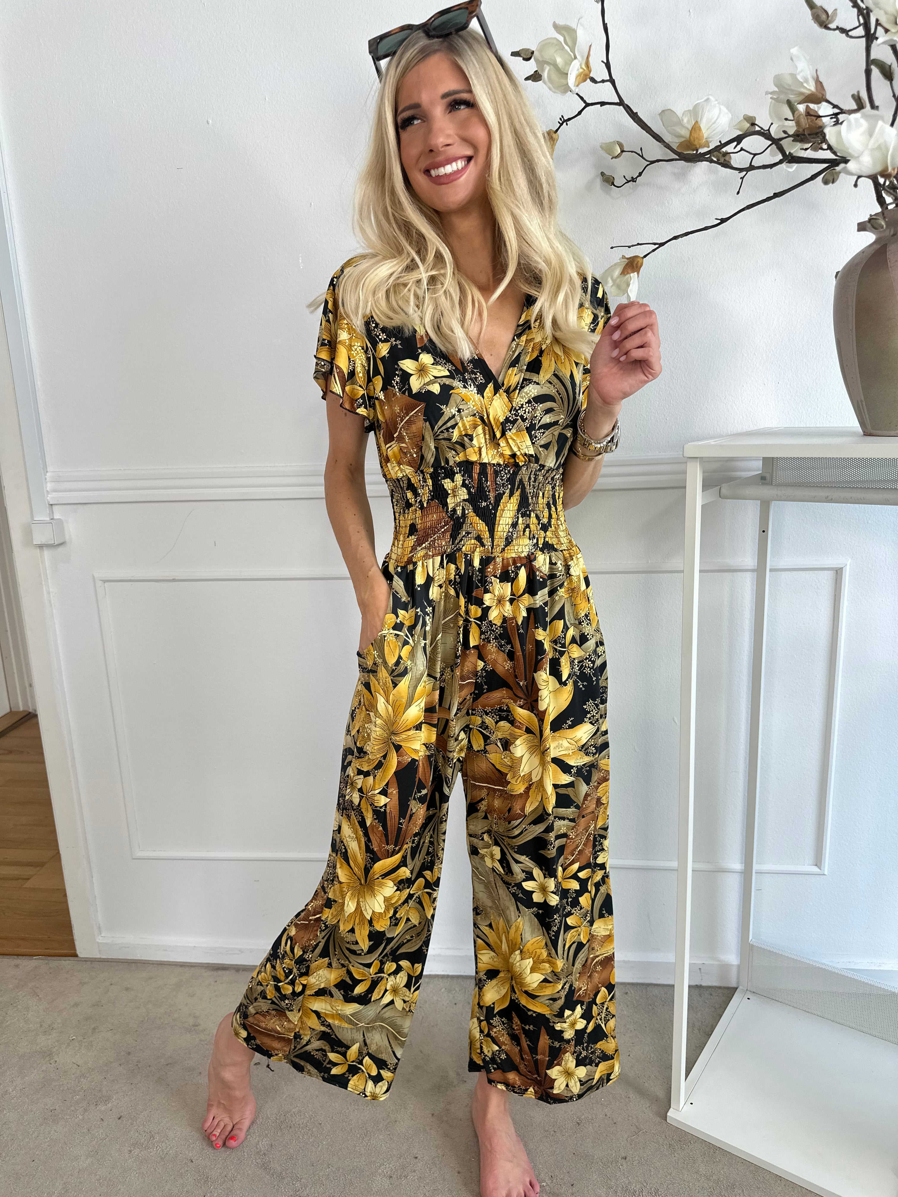 Pams Jumpsuit O/B - Elastisk skrynkelfri byxdress