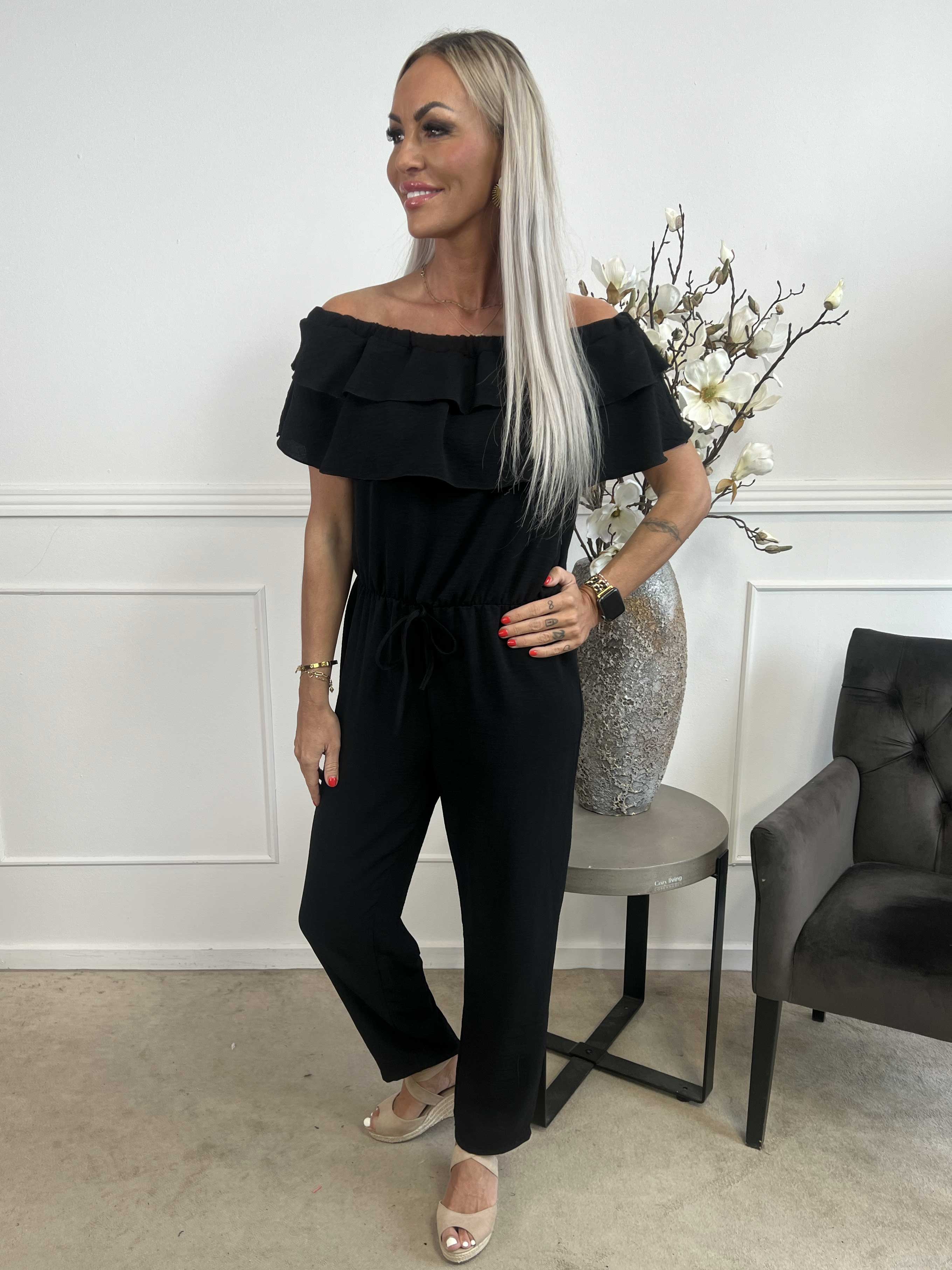 Loulou - Byxdress med volang och resårfåll