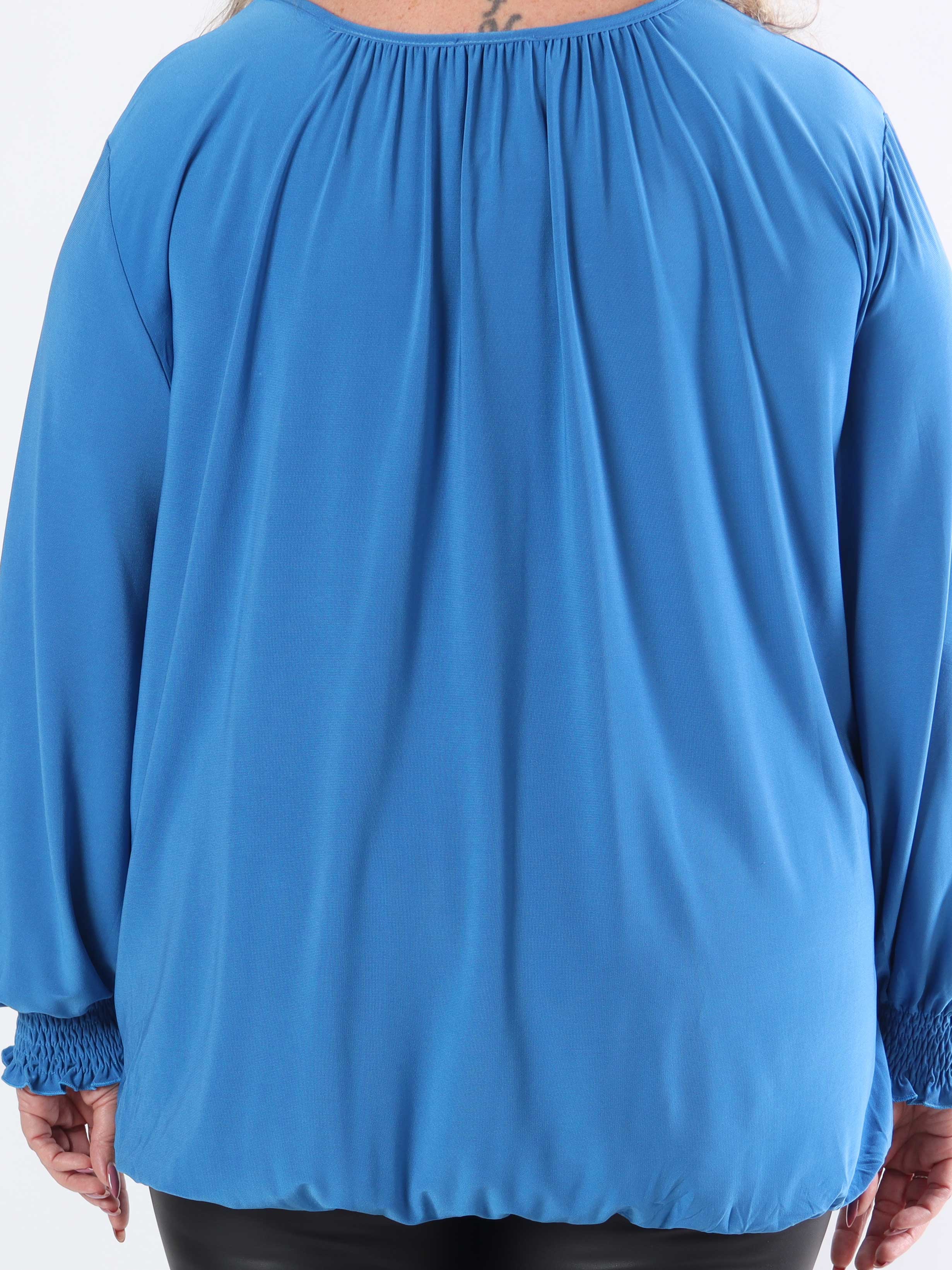 Miracle Plain Shirt L/S - Elastisk plus size-blus med långa ärmar