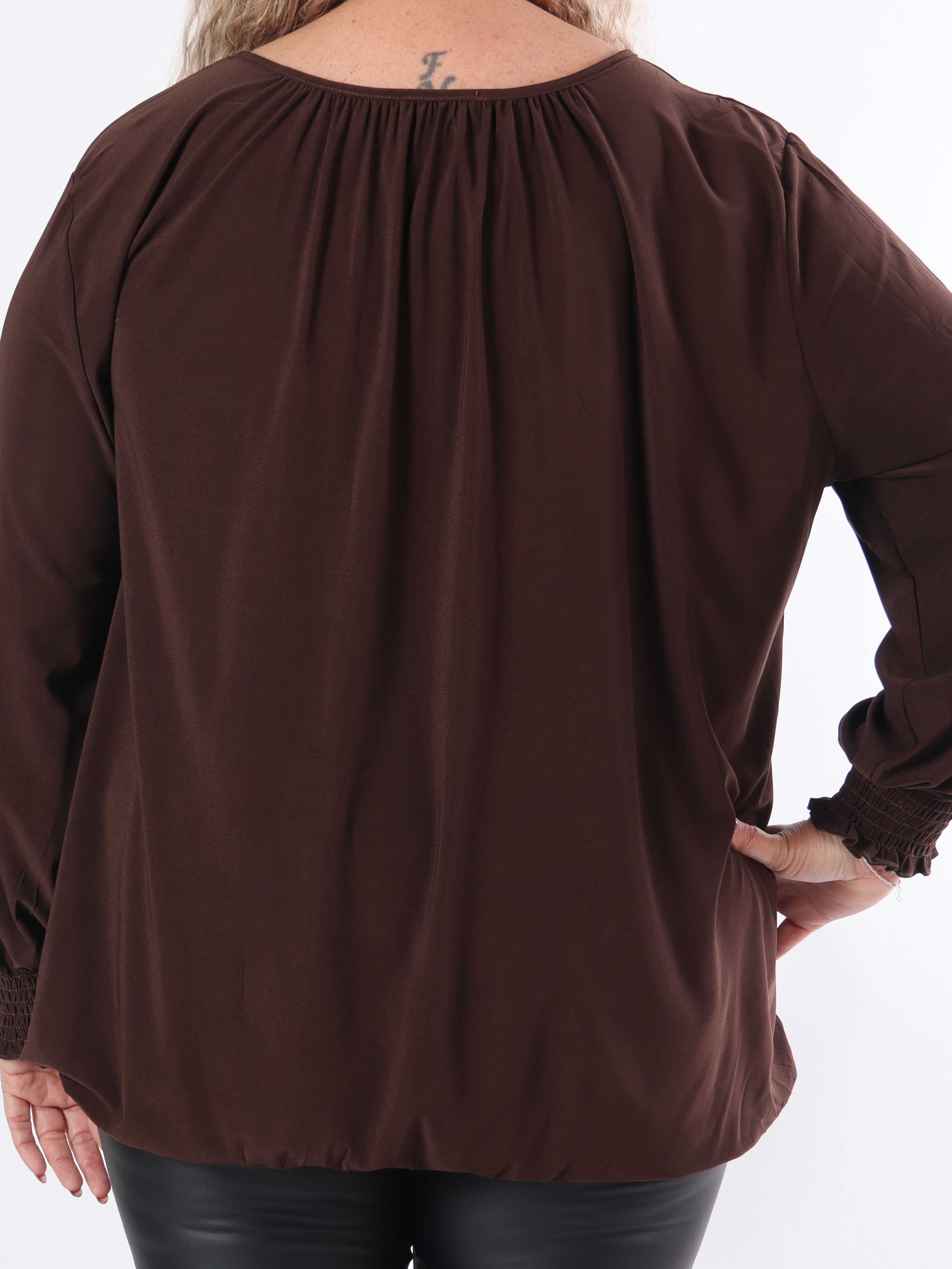 Miracle Plain Shirt L/S - Elastisk plus size-blus med långa ärmar
