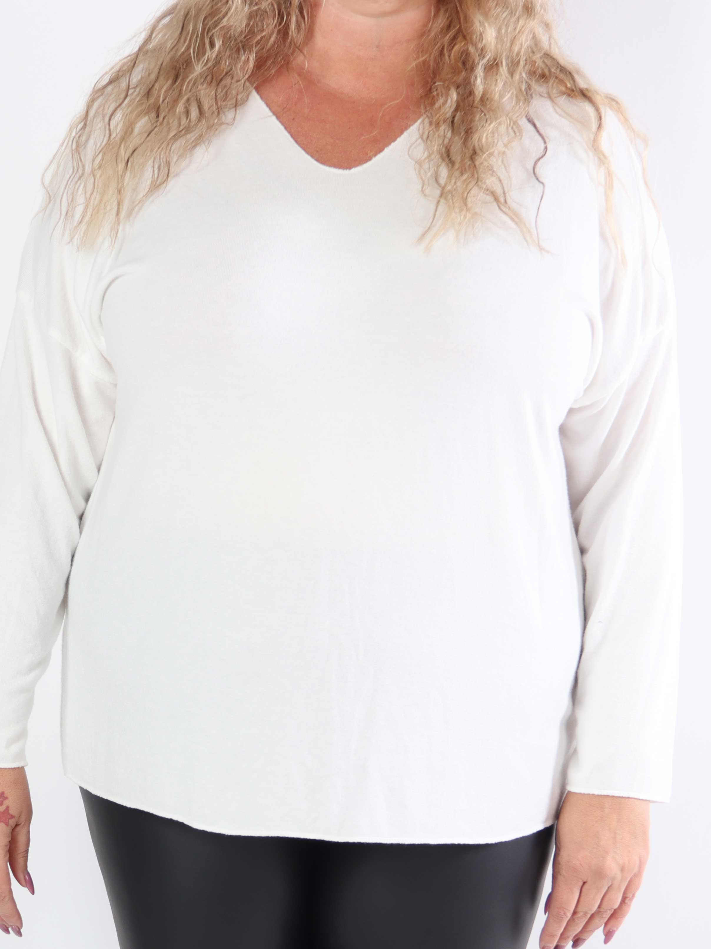 Djamila - Mjuk viskosblus i plus size med v-ringning