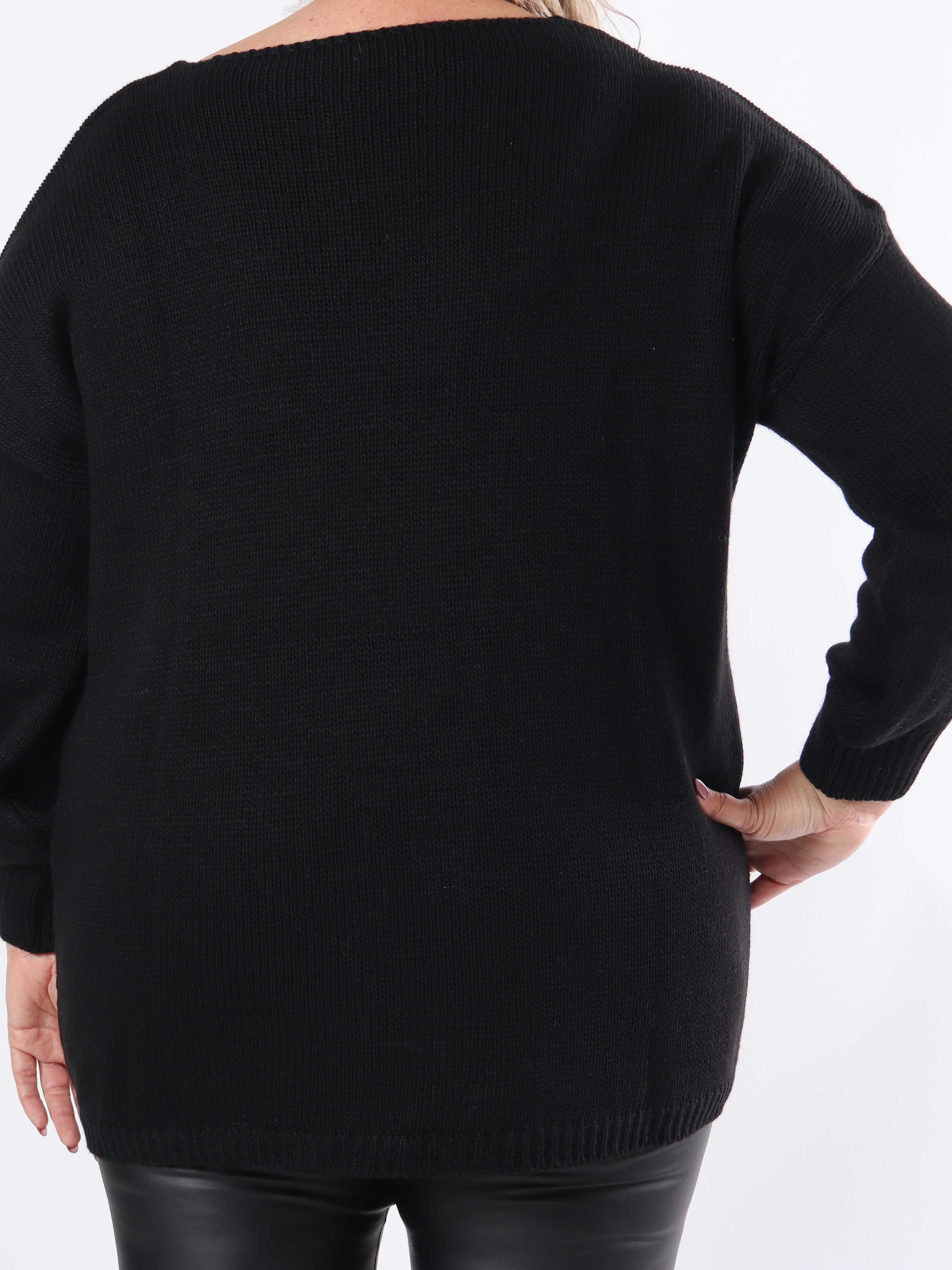 Cherry - Stickad blus i plus size med körsbär