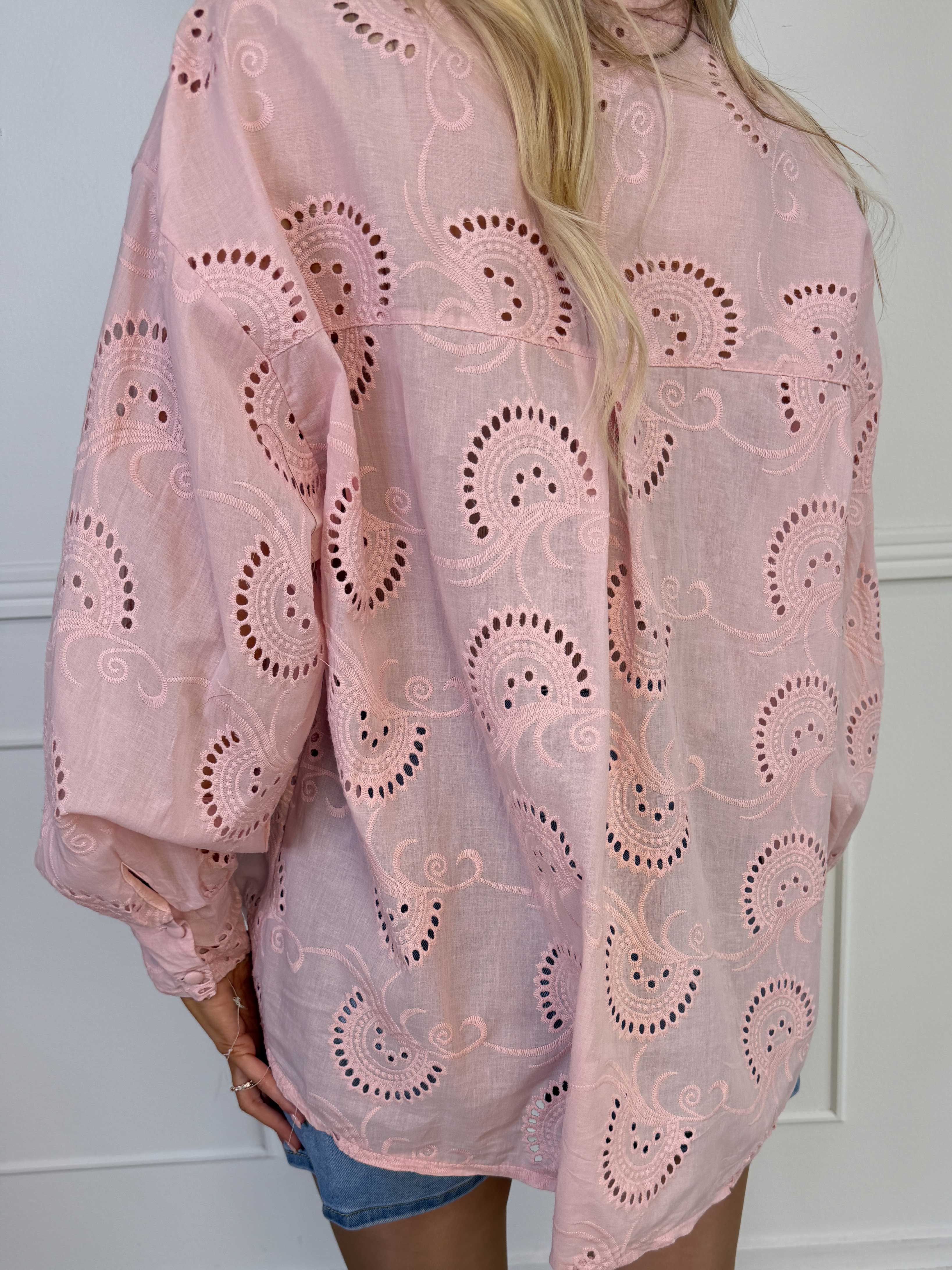 Lona Broderie - Broderie anglaise skjorte i viskose