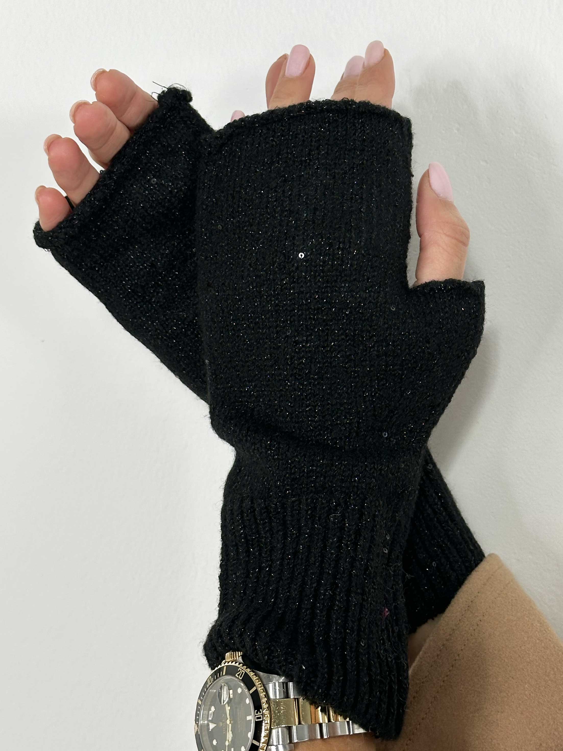 Myra - Handskar med glittertrådar och paljetter