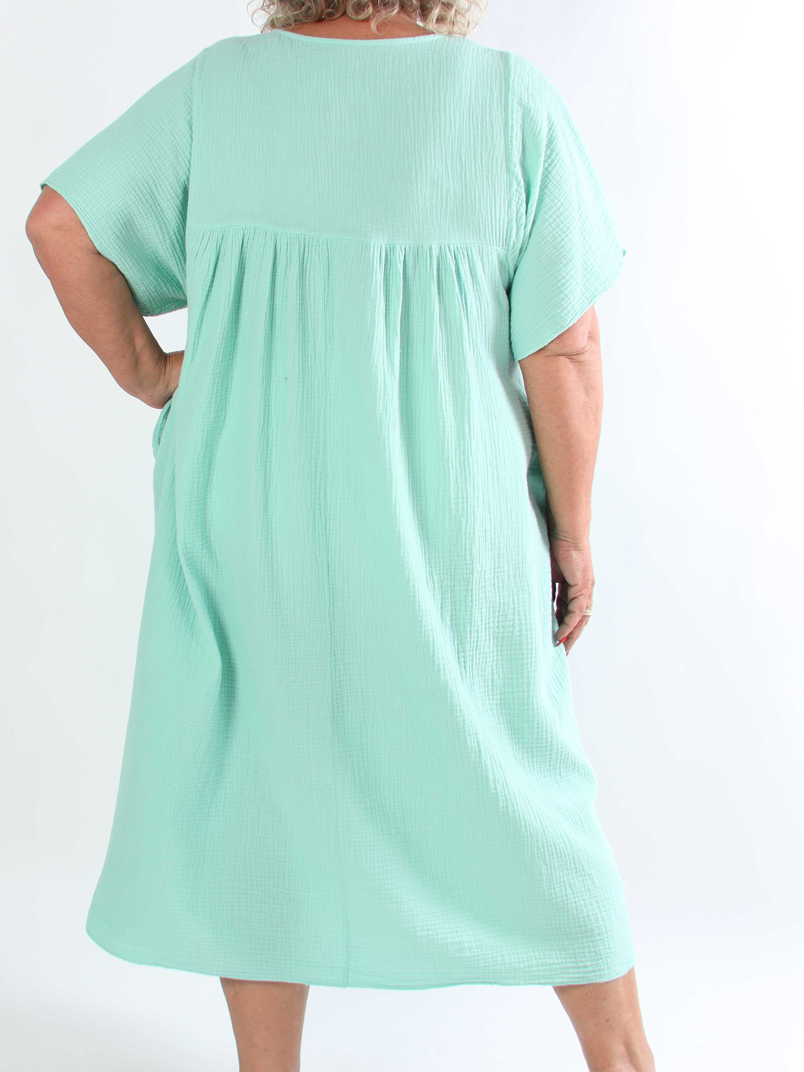 Kanja - Mjuk lång plus size klänning i bomullsmuslina