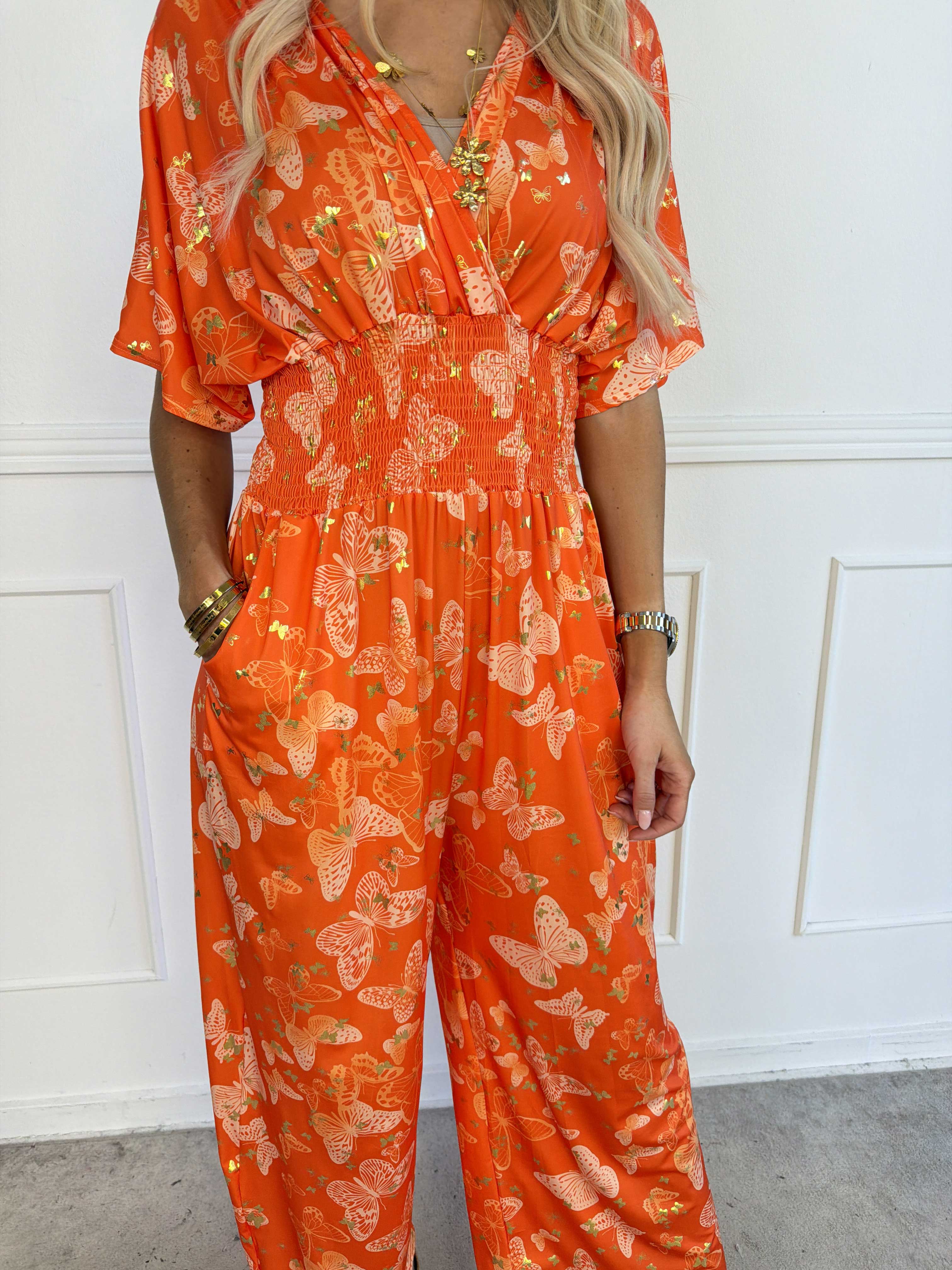 Pams Butterfly Jumpsuit - Elastisk jumpsuit med fjärilsmönster