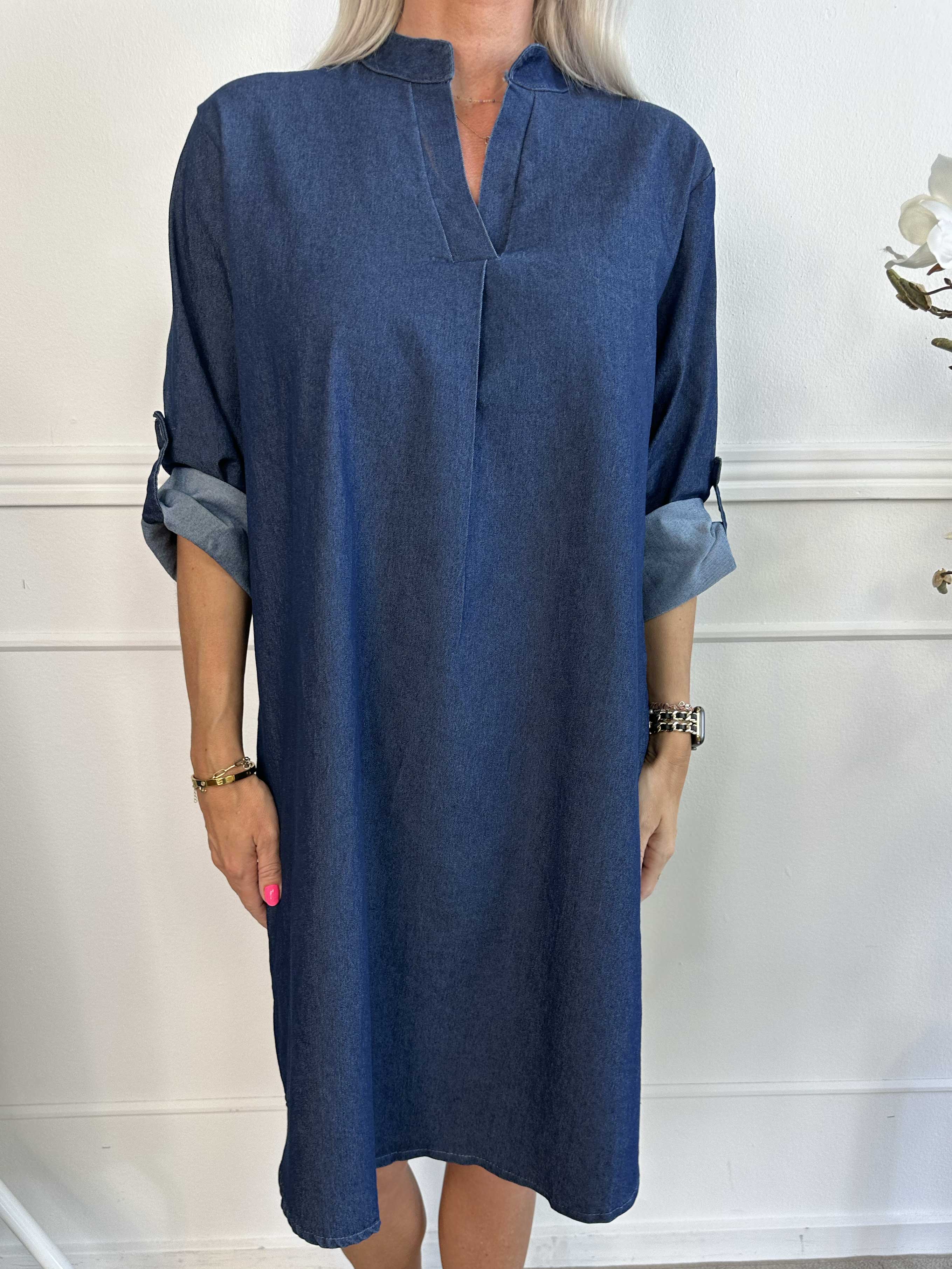 Vanesa Denim Dress - Lätt klänning i bomullstyg