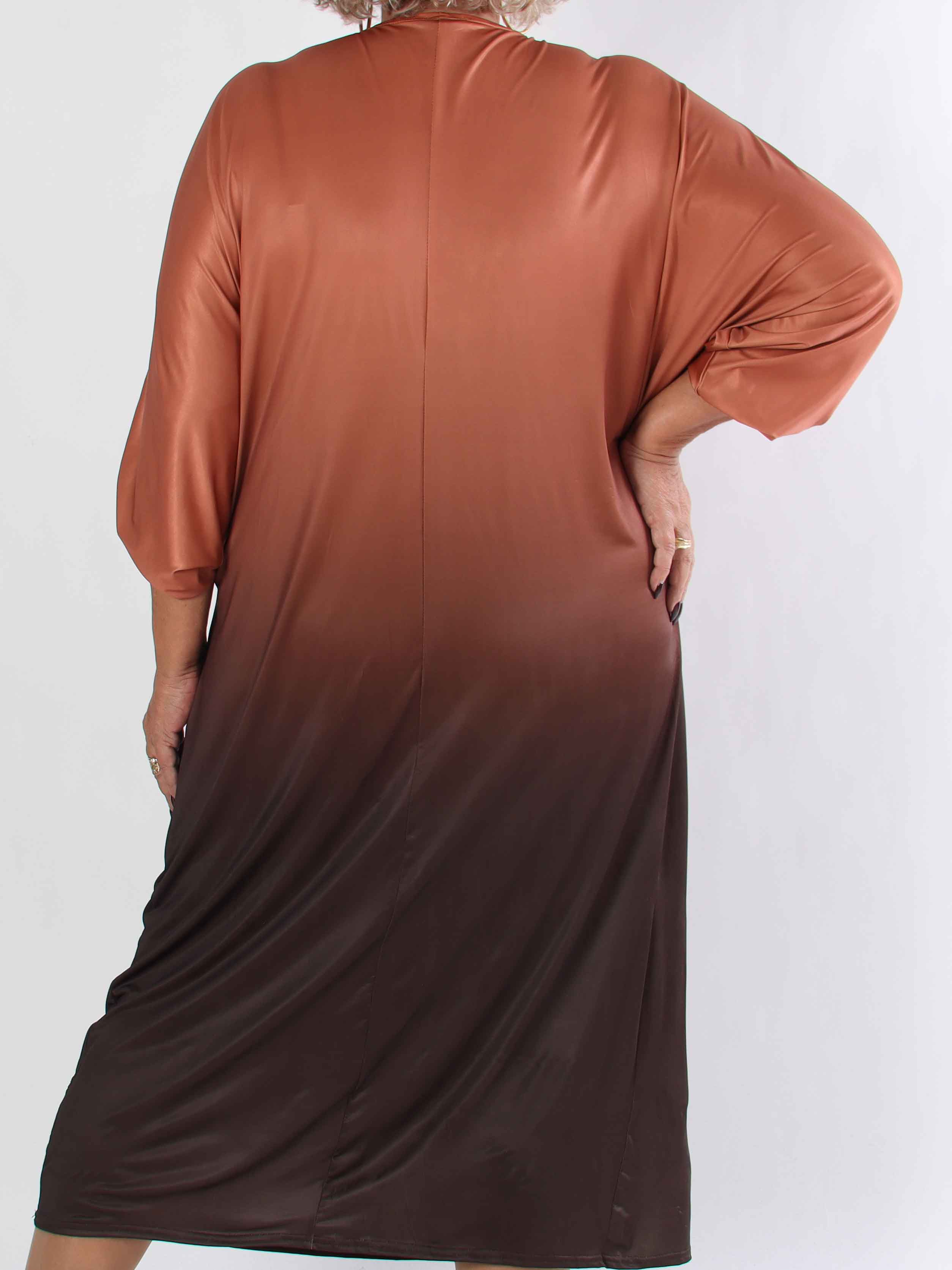 Ismene - Lång plus size tunikaklänning i flera färgnyanser