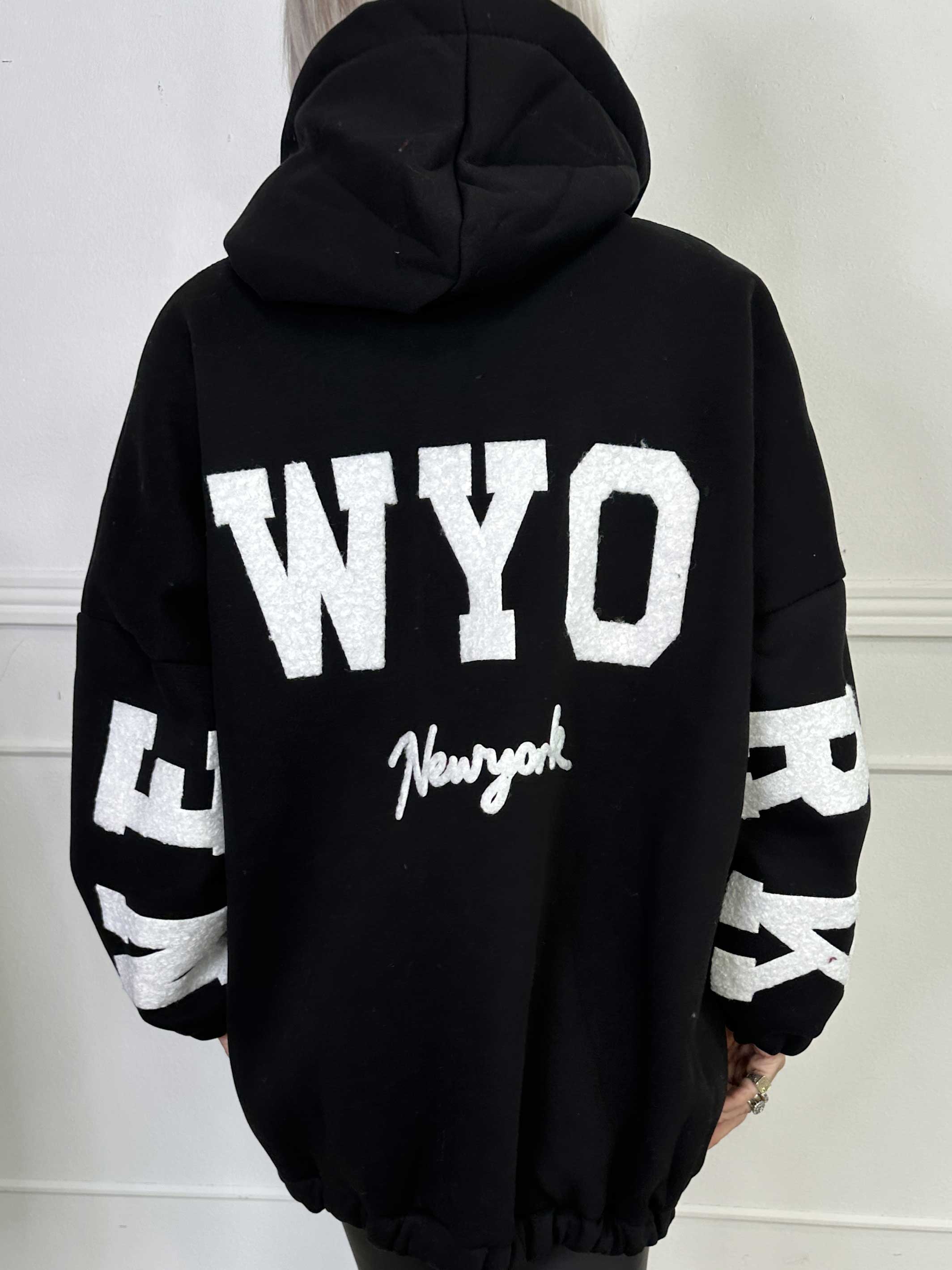 Iverna - Mjuk oversize hoodie med text