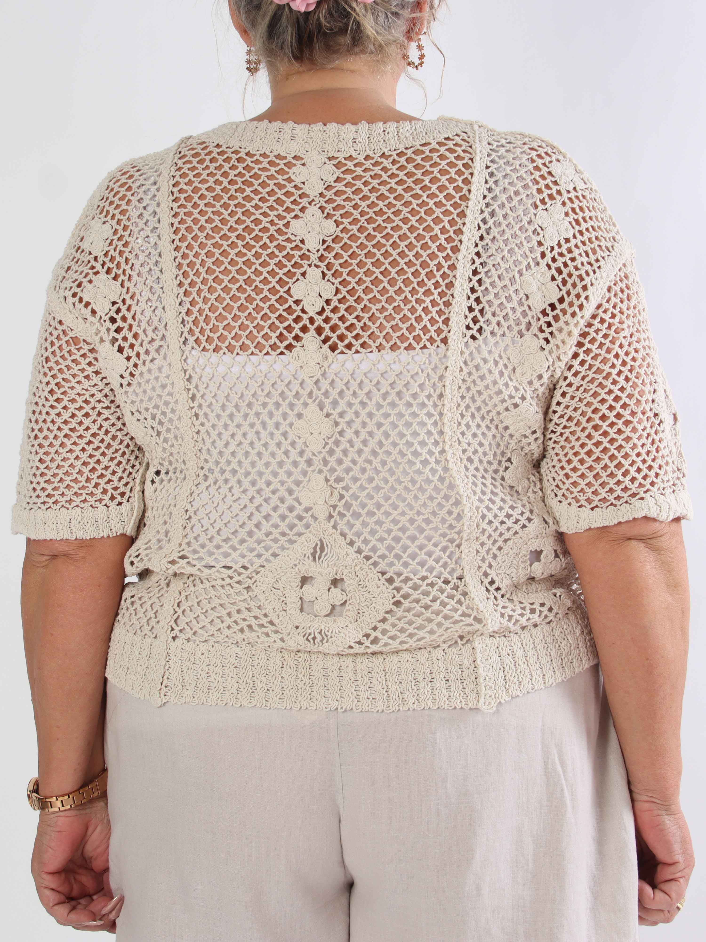 Ivy - Feminin virkad plus size  blus i bomull