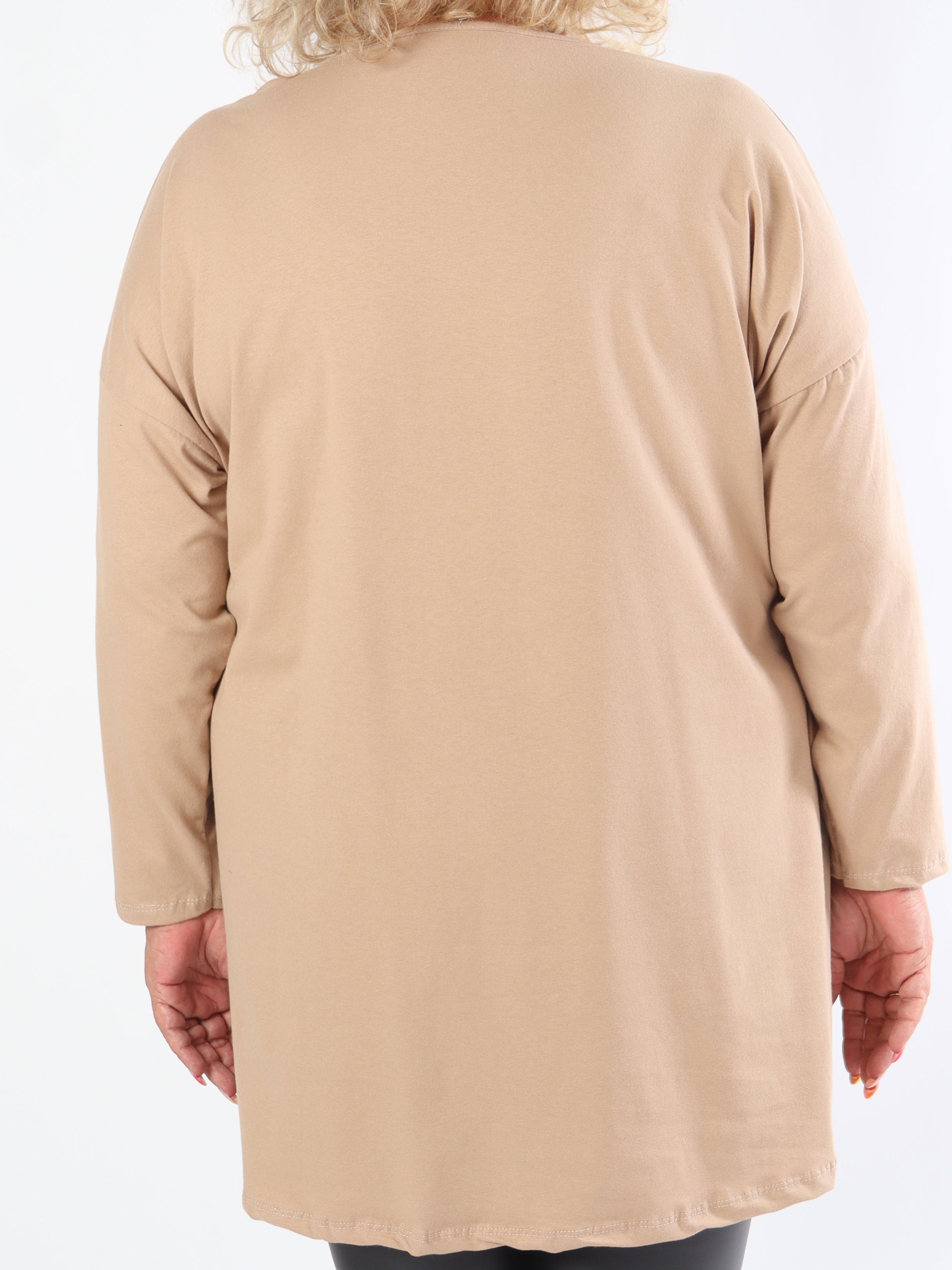 Jasmine - Mjuk plus size-tunika i bomull med paljetter