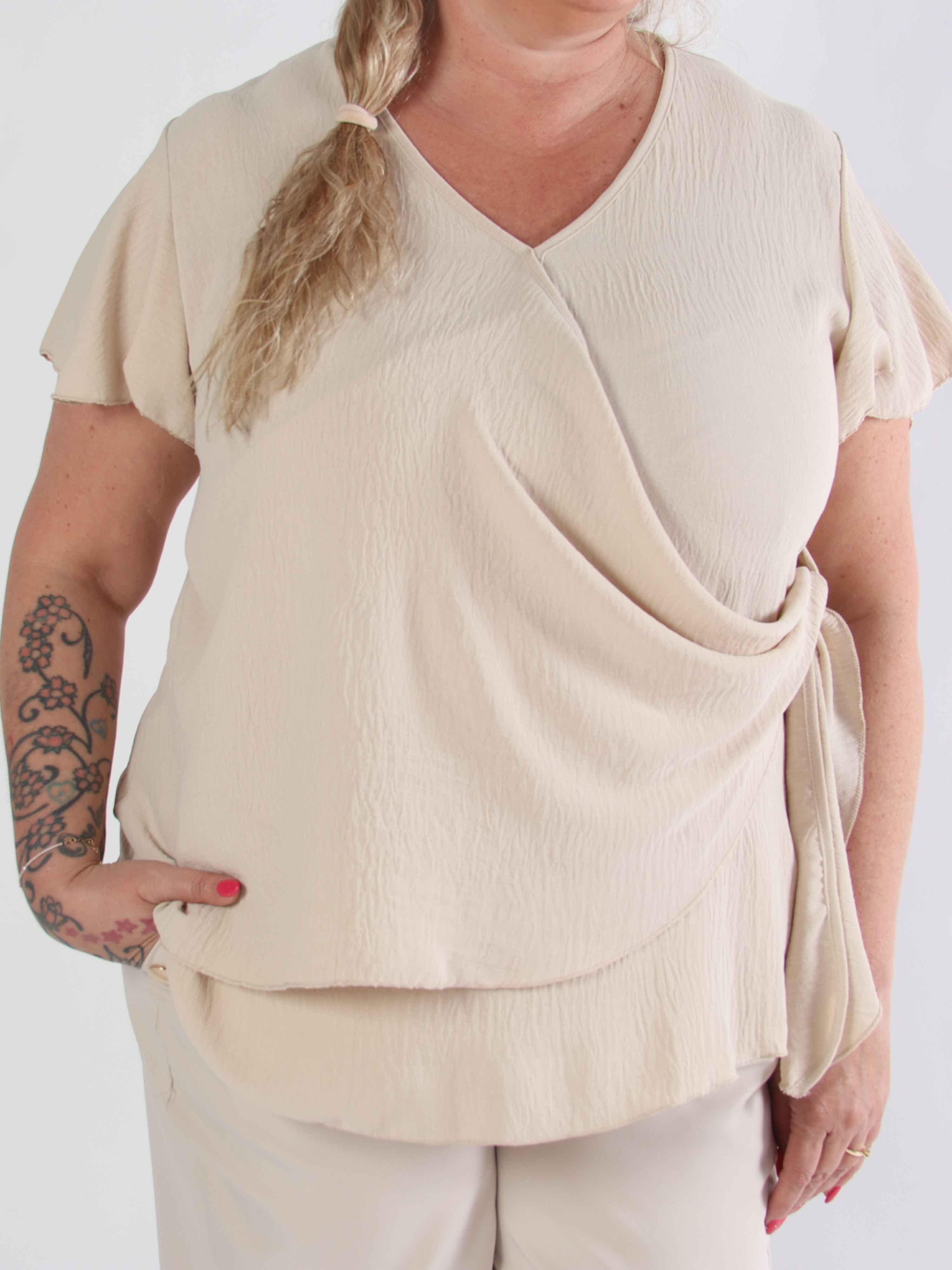 Jenny - Plus size-tunika med omlott i viskosblandning