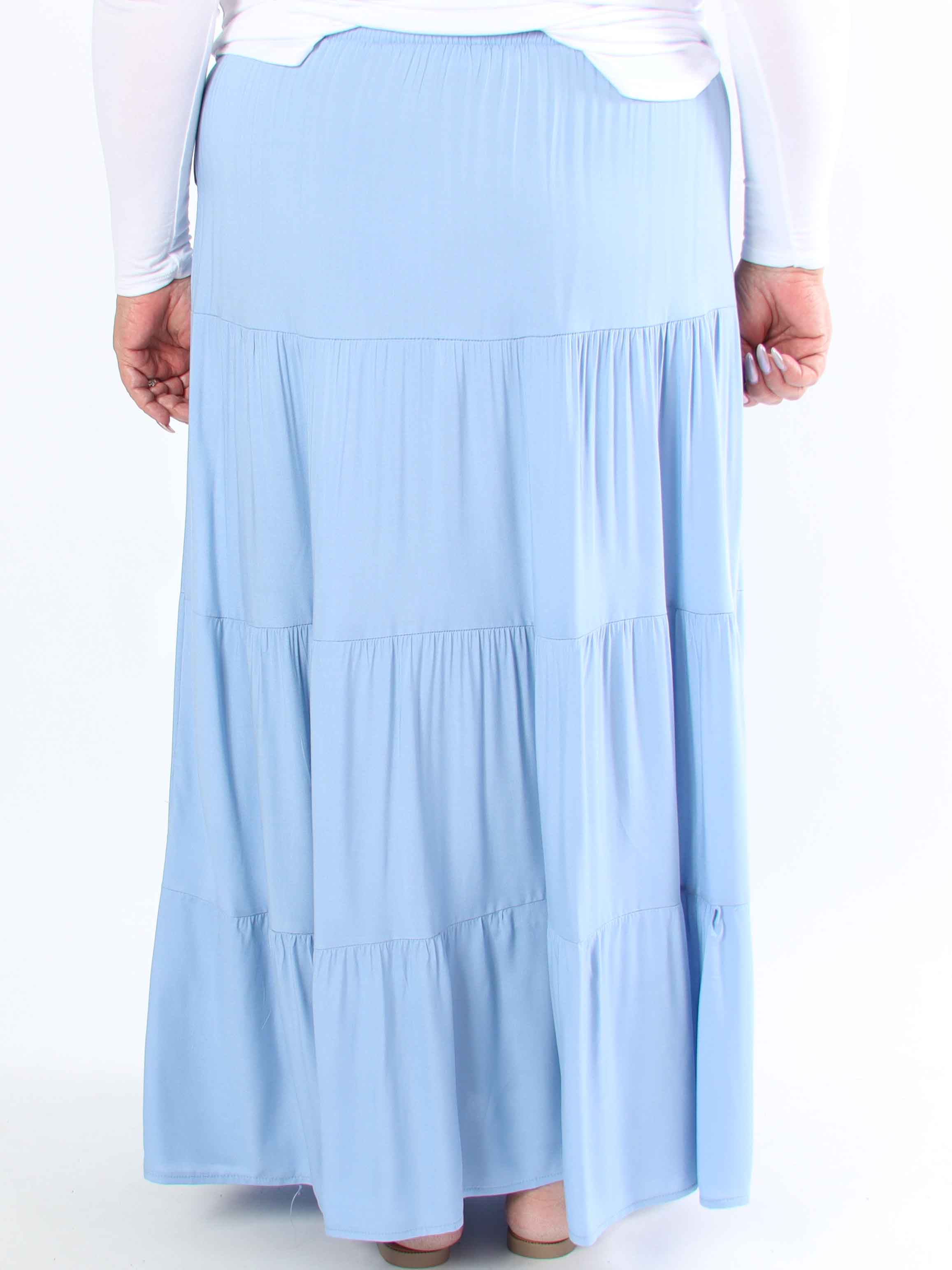 Kayla - Plus size kjol i viskos med lager-på-lager-look