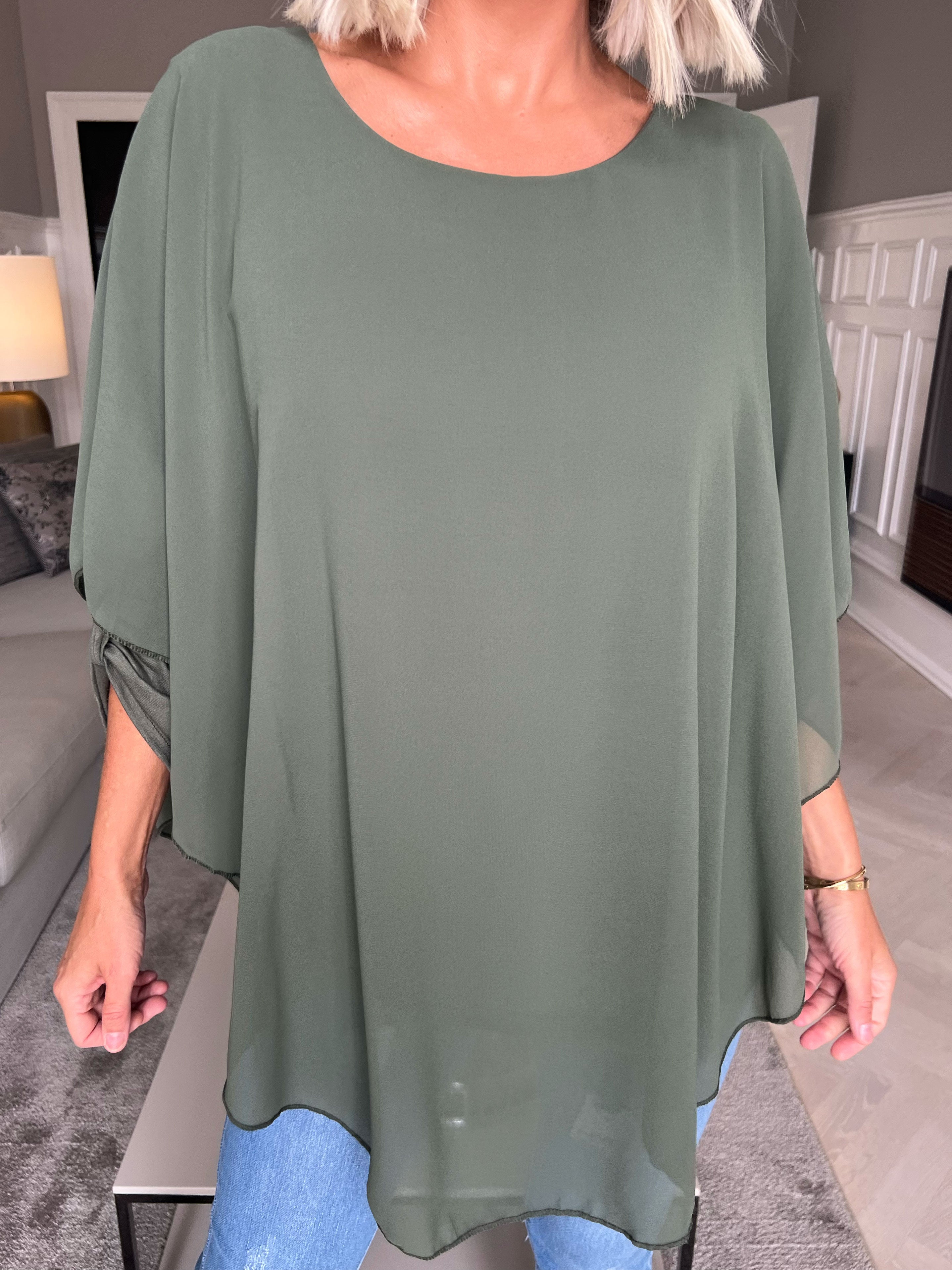 Kenya Shirt - Tunika med chiffonglager
