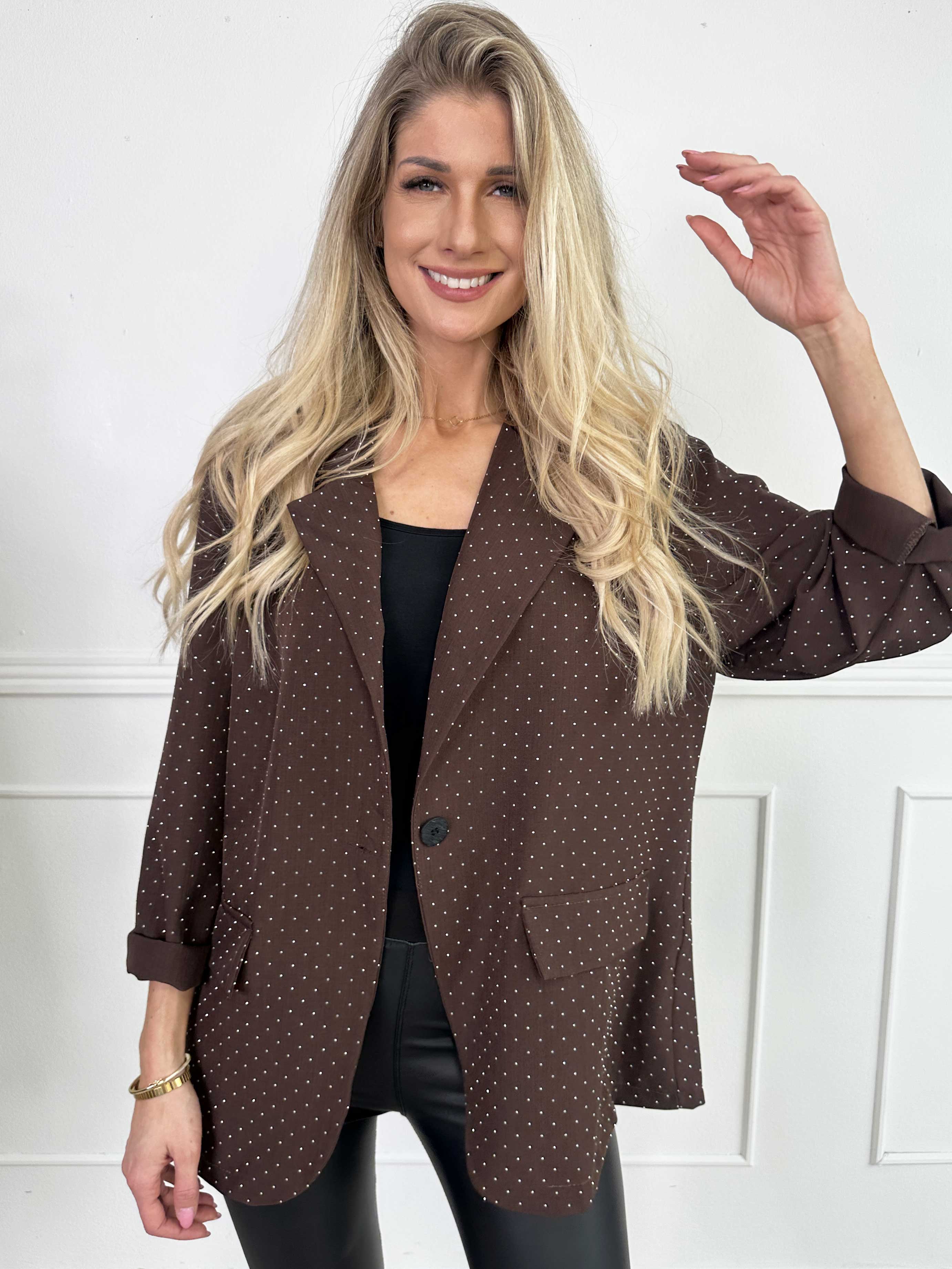 Lanthe - Kavaj med glittrande strass