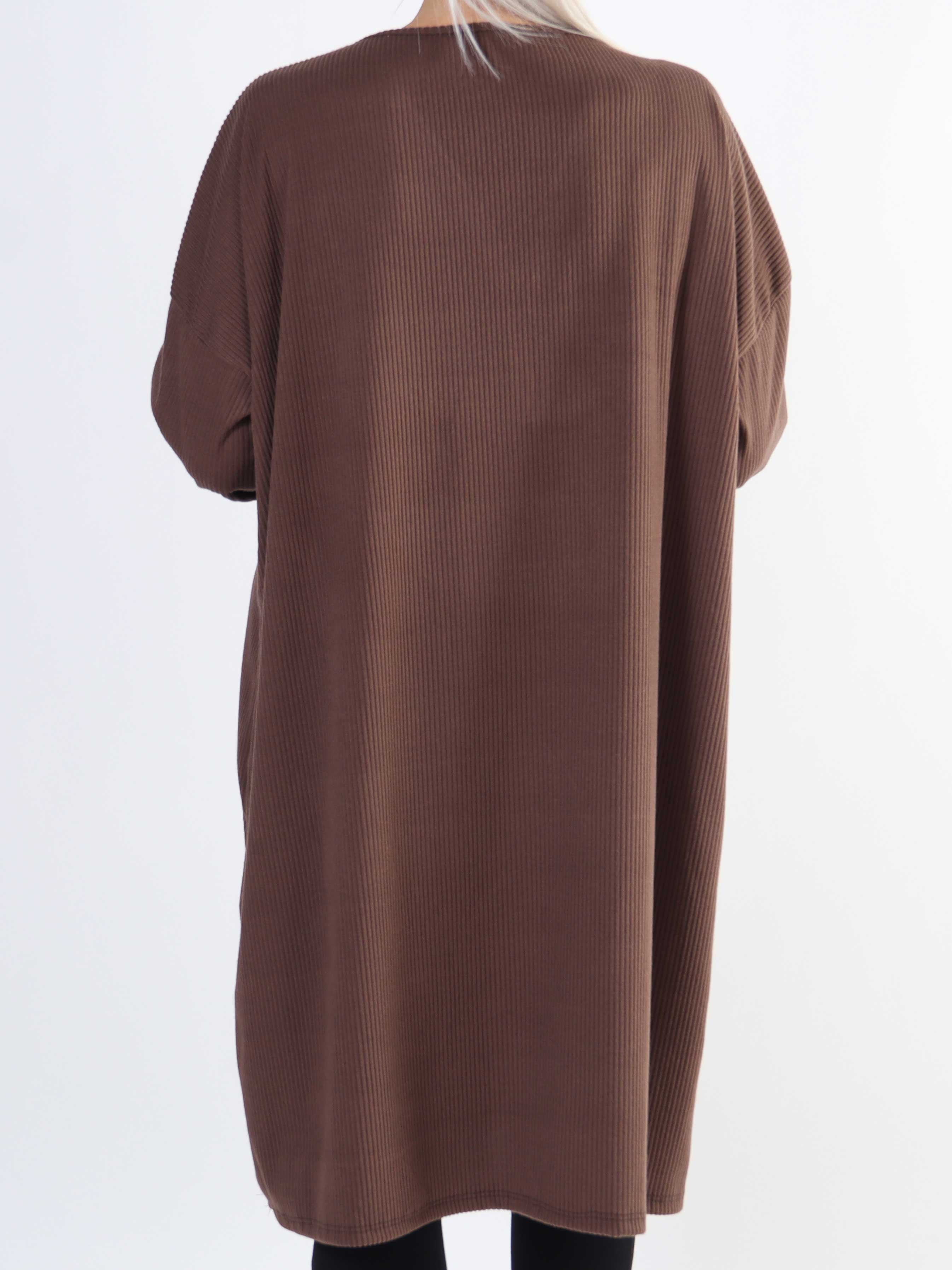 Liana - Mjuk plus size-klänning i ribb med dragkedja - Black