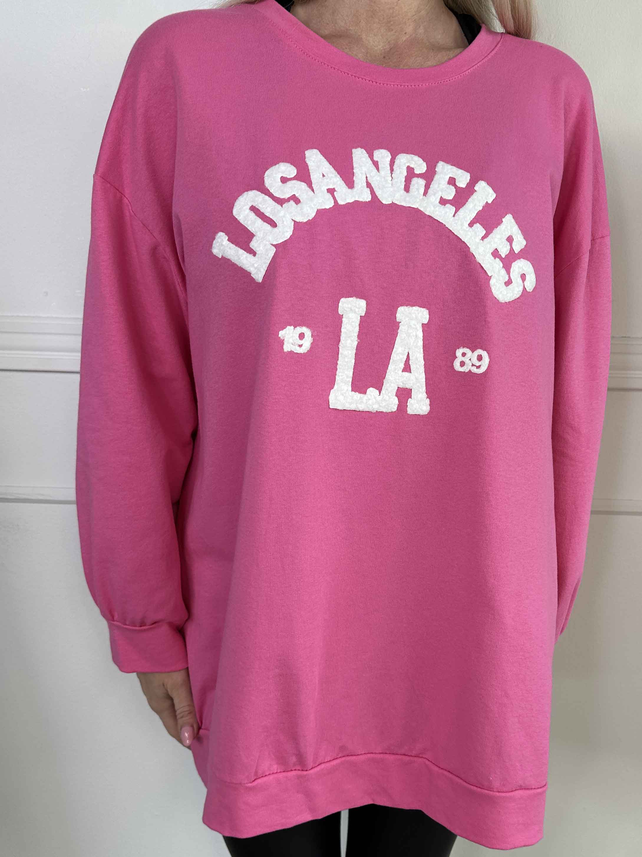 Magnolia - Sweatshirt med LA skrivet i plysch