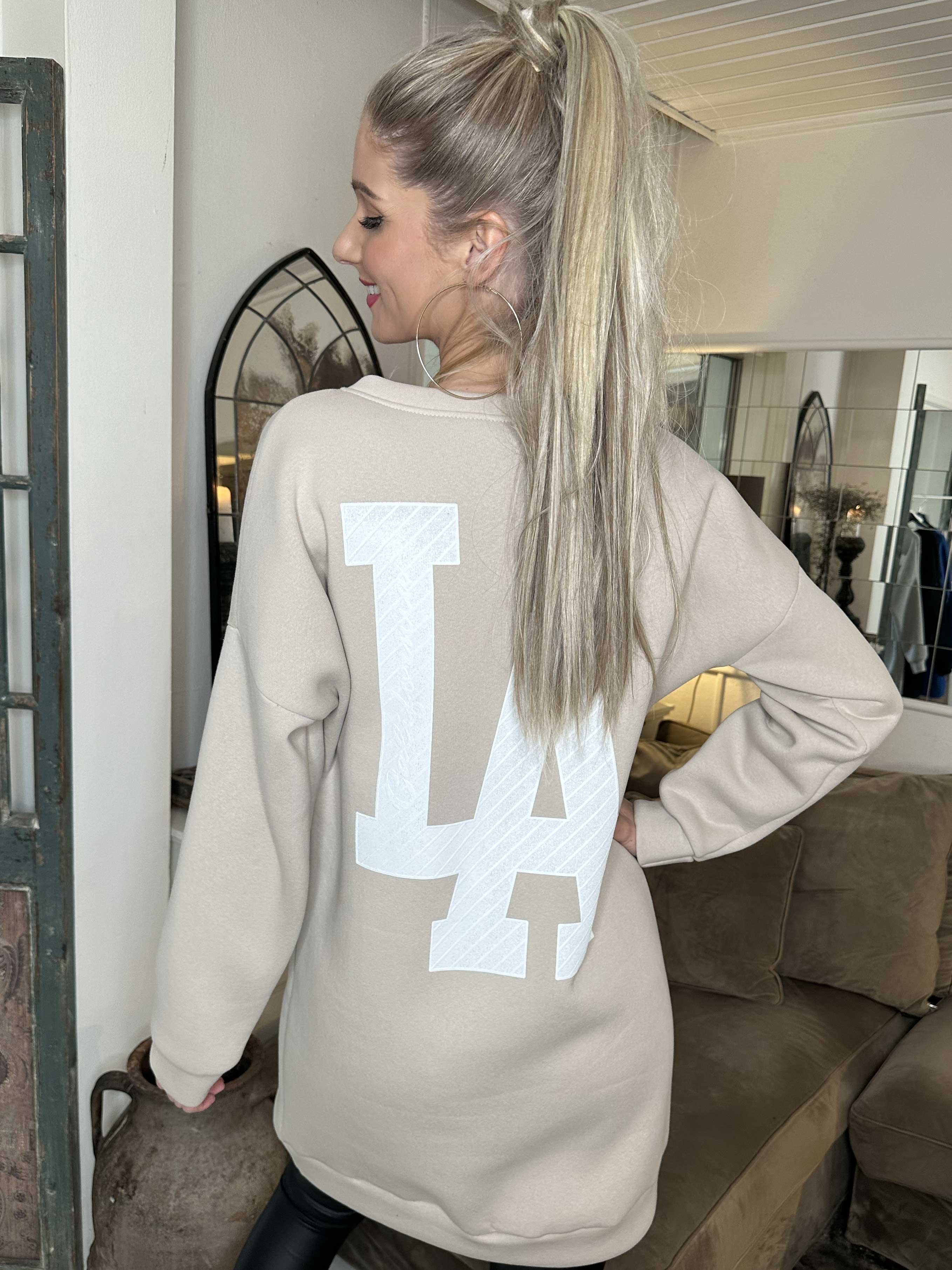Maida - Lång sweatshirt med LA-tryck fram och bak