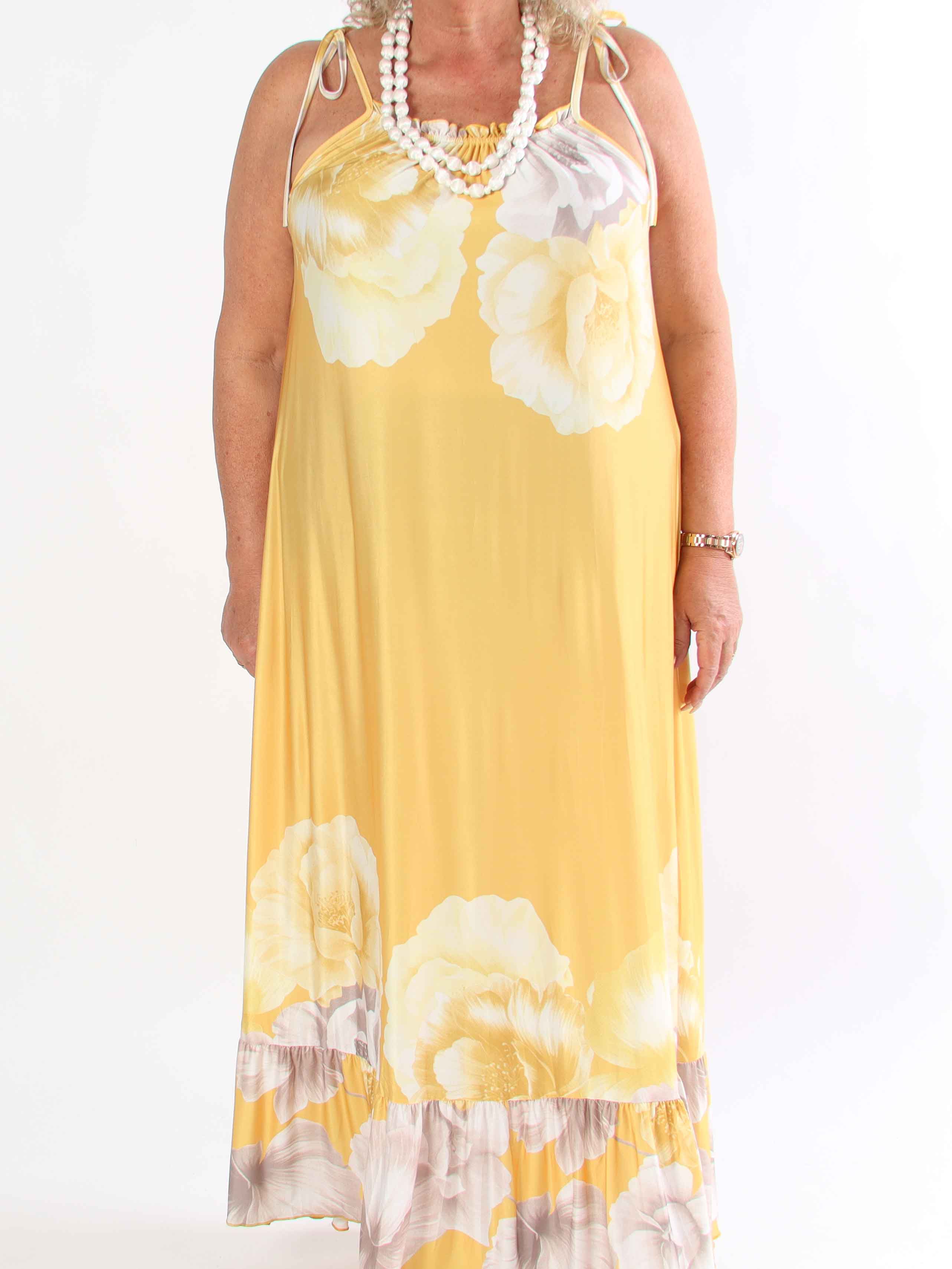 Maya - Elastisk plus size sommarklänning med blommor