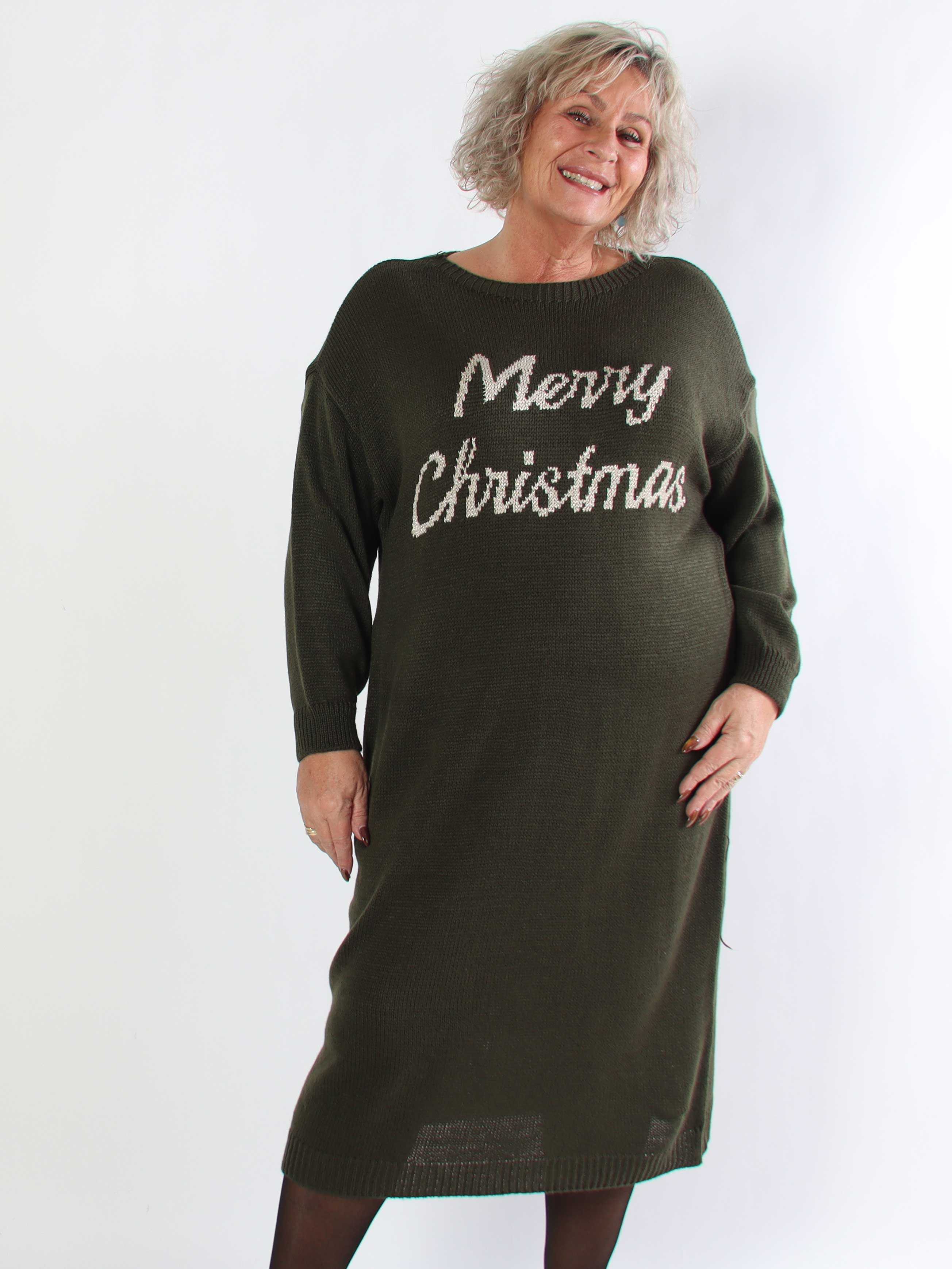 Merry Long - Plus size jultröja med guldskrift