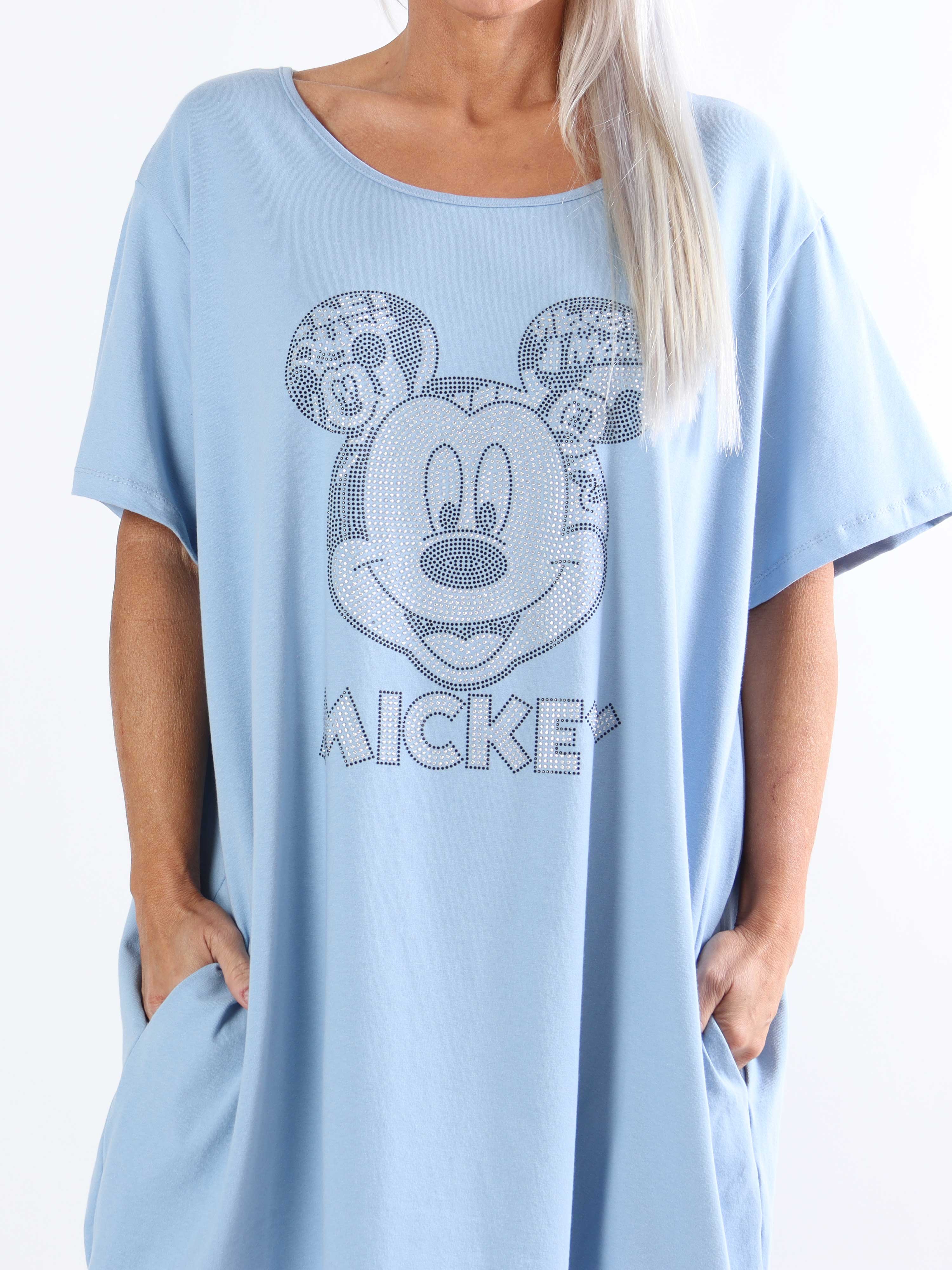 Mickey Dress - Plus size t-shirtklänning i bomull med ränder