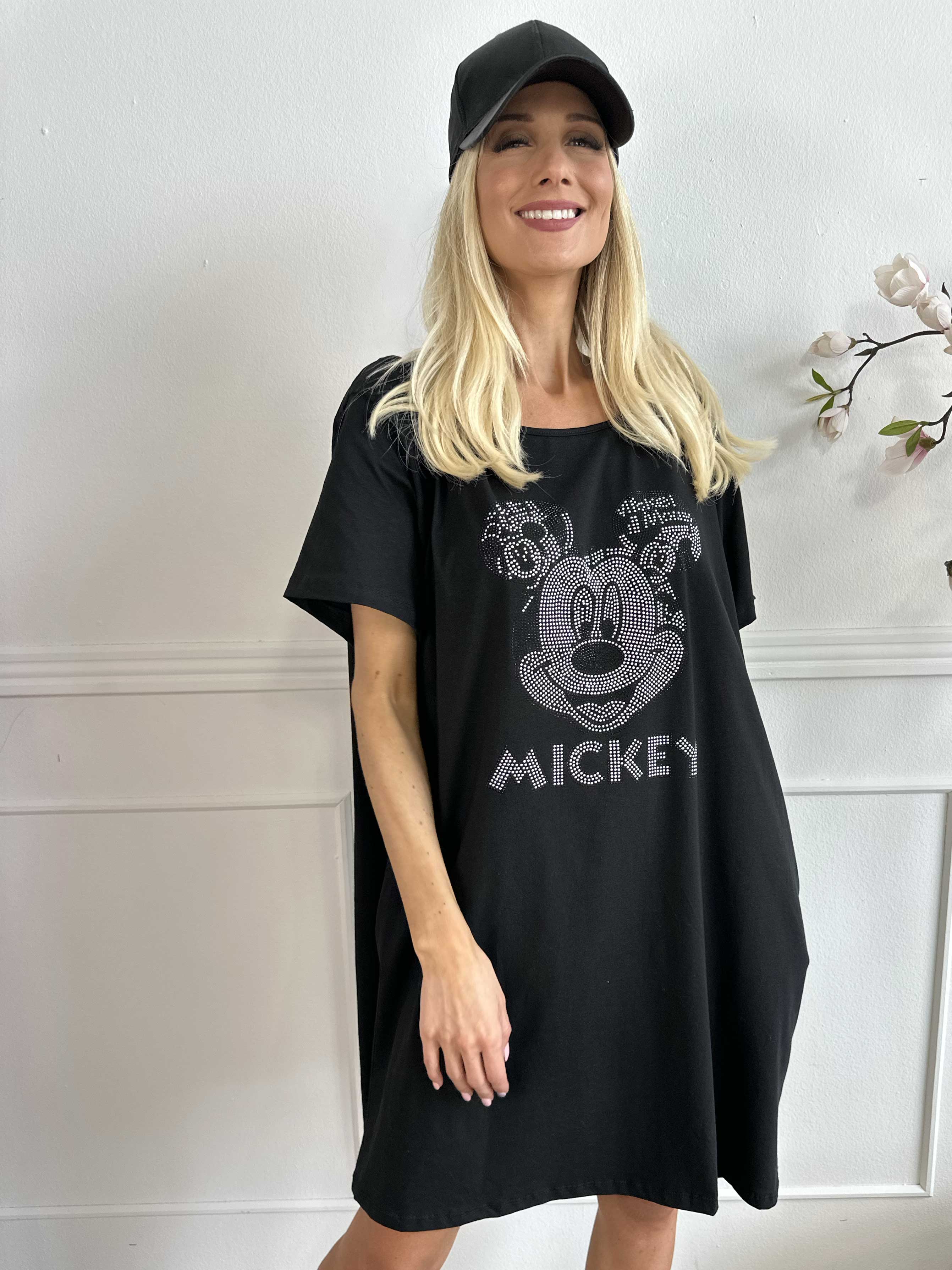 Mickey Dress - Plus size t-shirtklänning i bomull med ränder