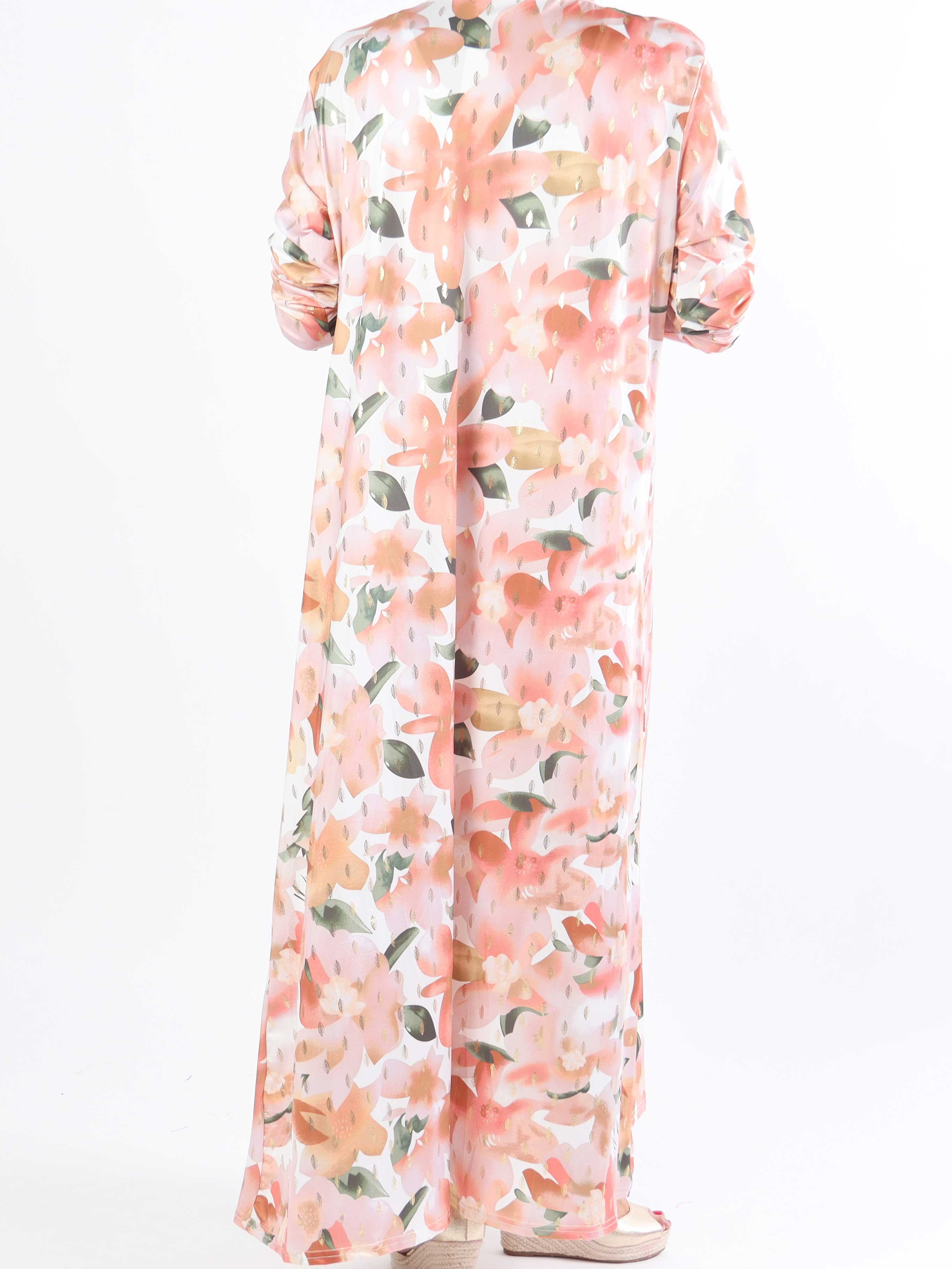 Mikkala Sweet Flower - Elastisk plus size kofta med tryck