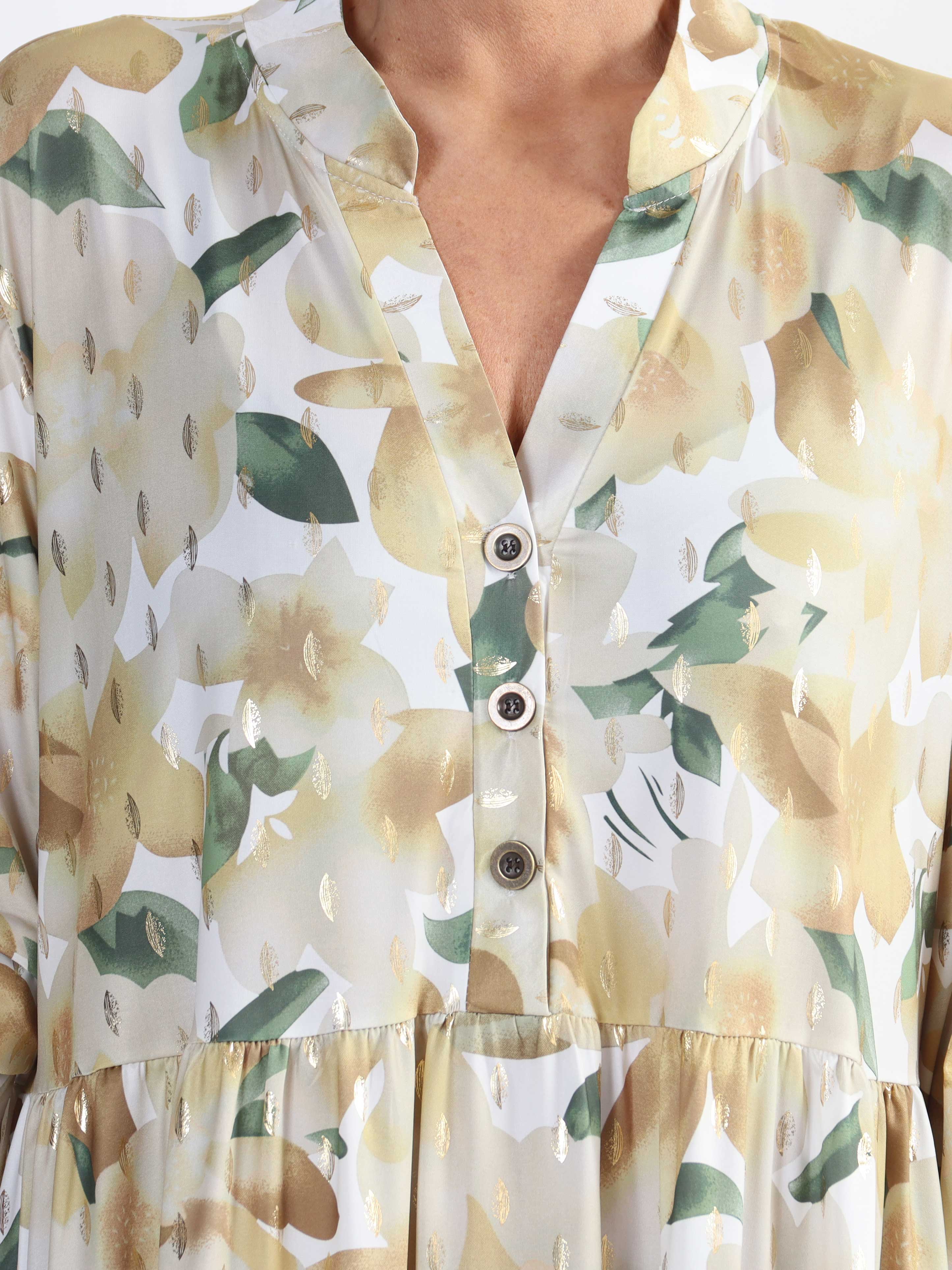 Milano Flower Midi - Plus size-klänning med blommigt tryck och lager-på-lager-look - Coral