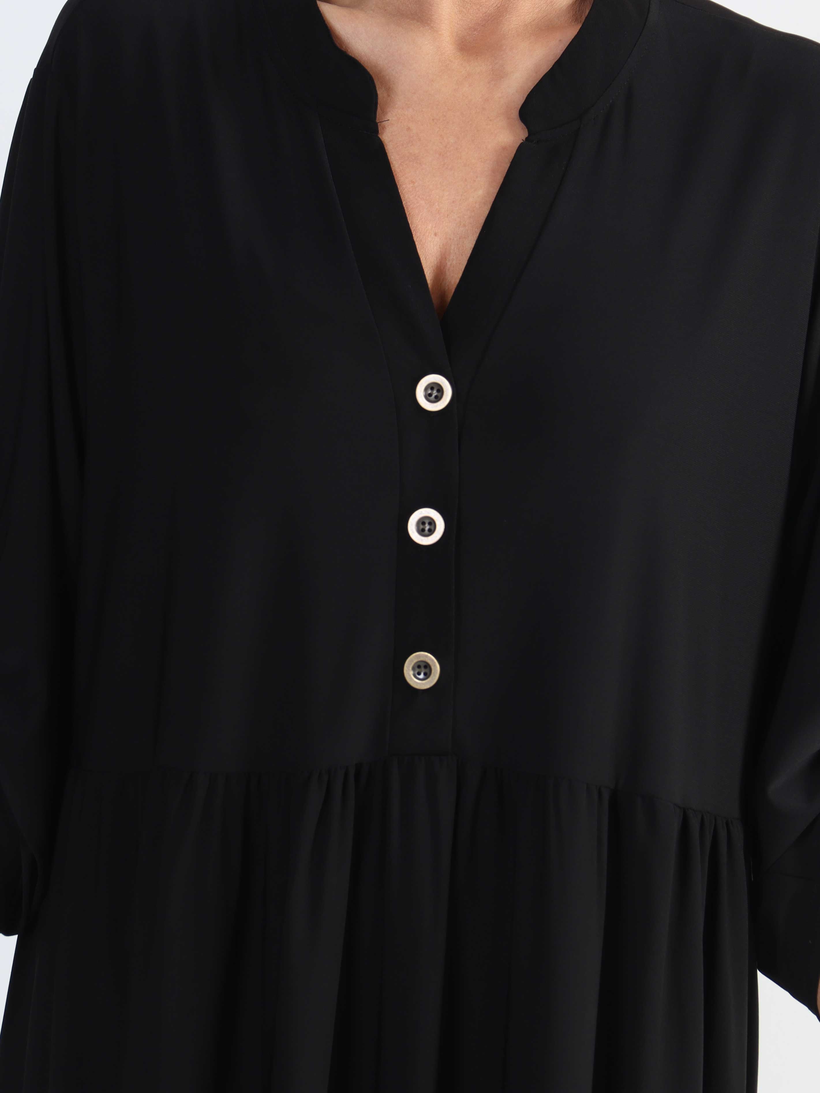 Milano Plain Midi - Enfärgad plus size klänning med lager på lager look