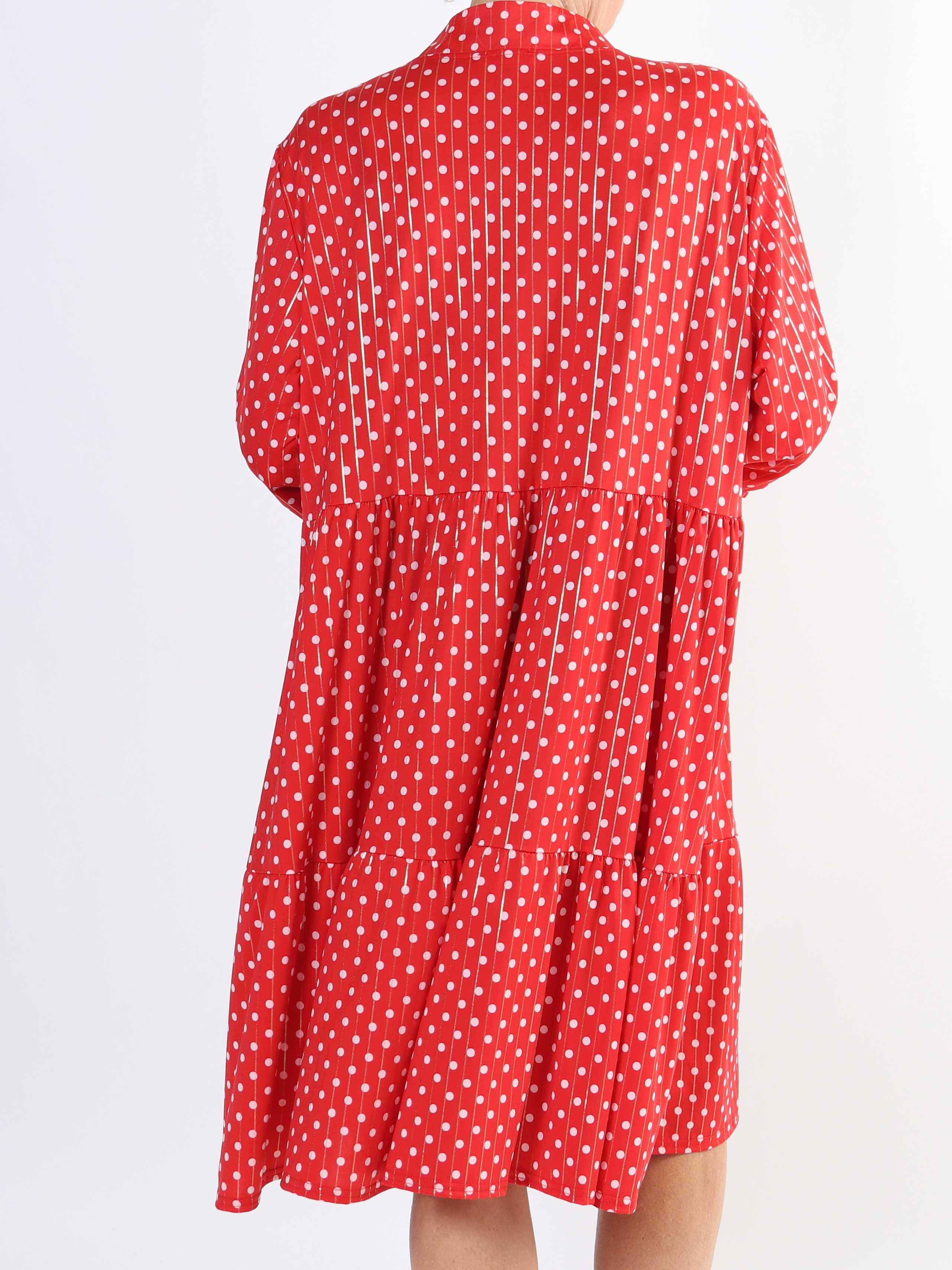 Milano Dot Midi - Plus size-klänning med prickar och lager-på-lager-look