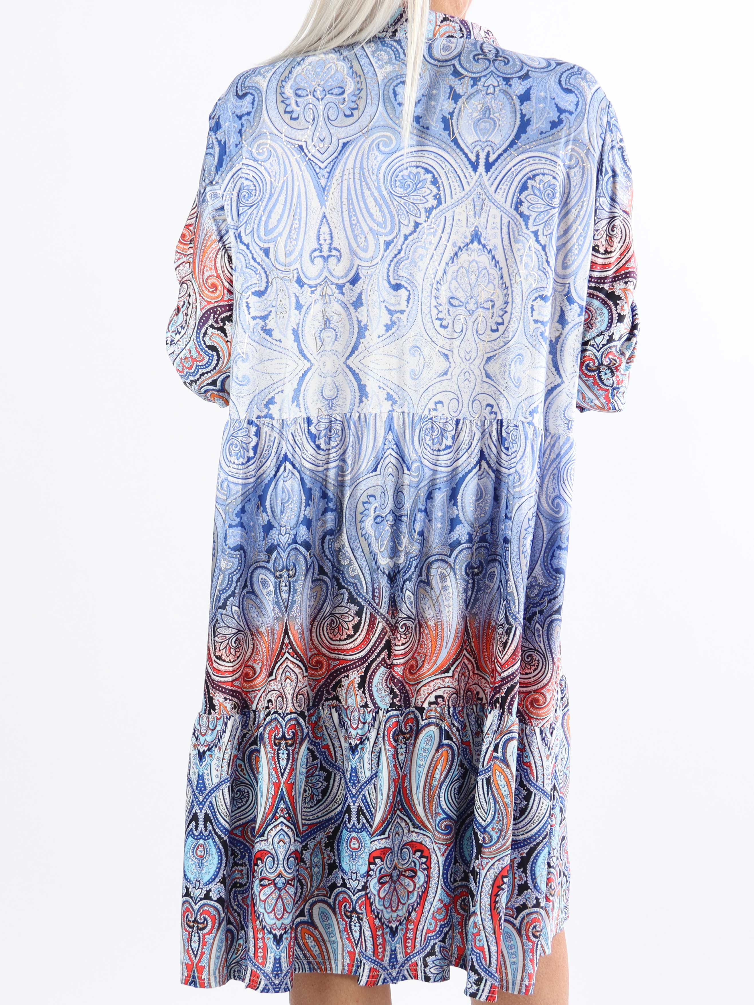 Milano Tamaria Midi - Plus size-klänning i fint tryck i lager-på-lager-look