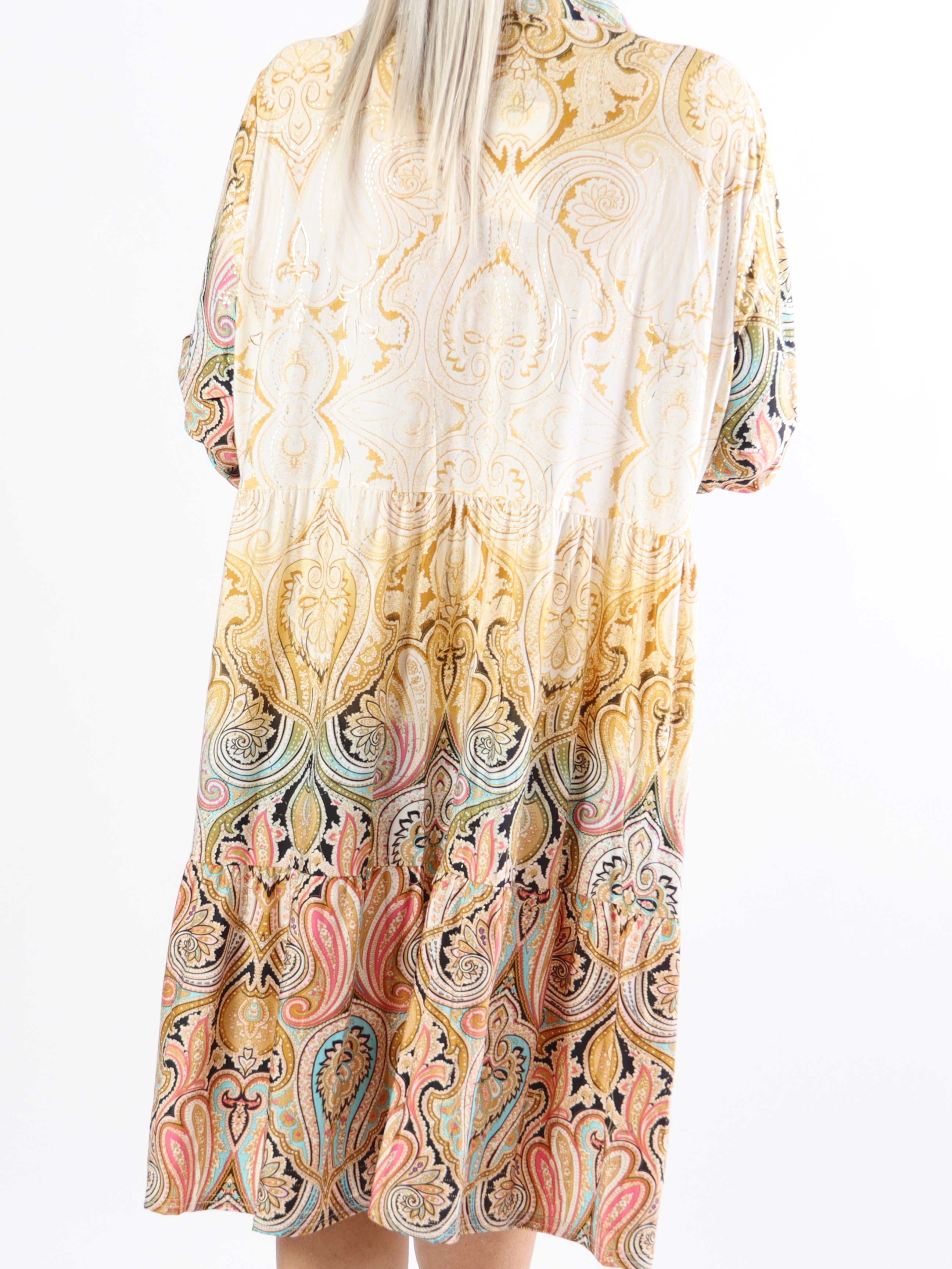 Milano Tamaria Midi - Plus size-klänning i fint tryck i lager-på-lager-look