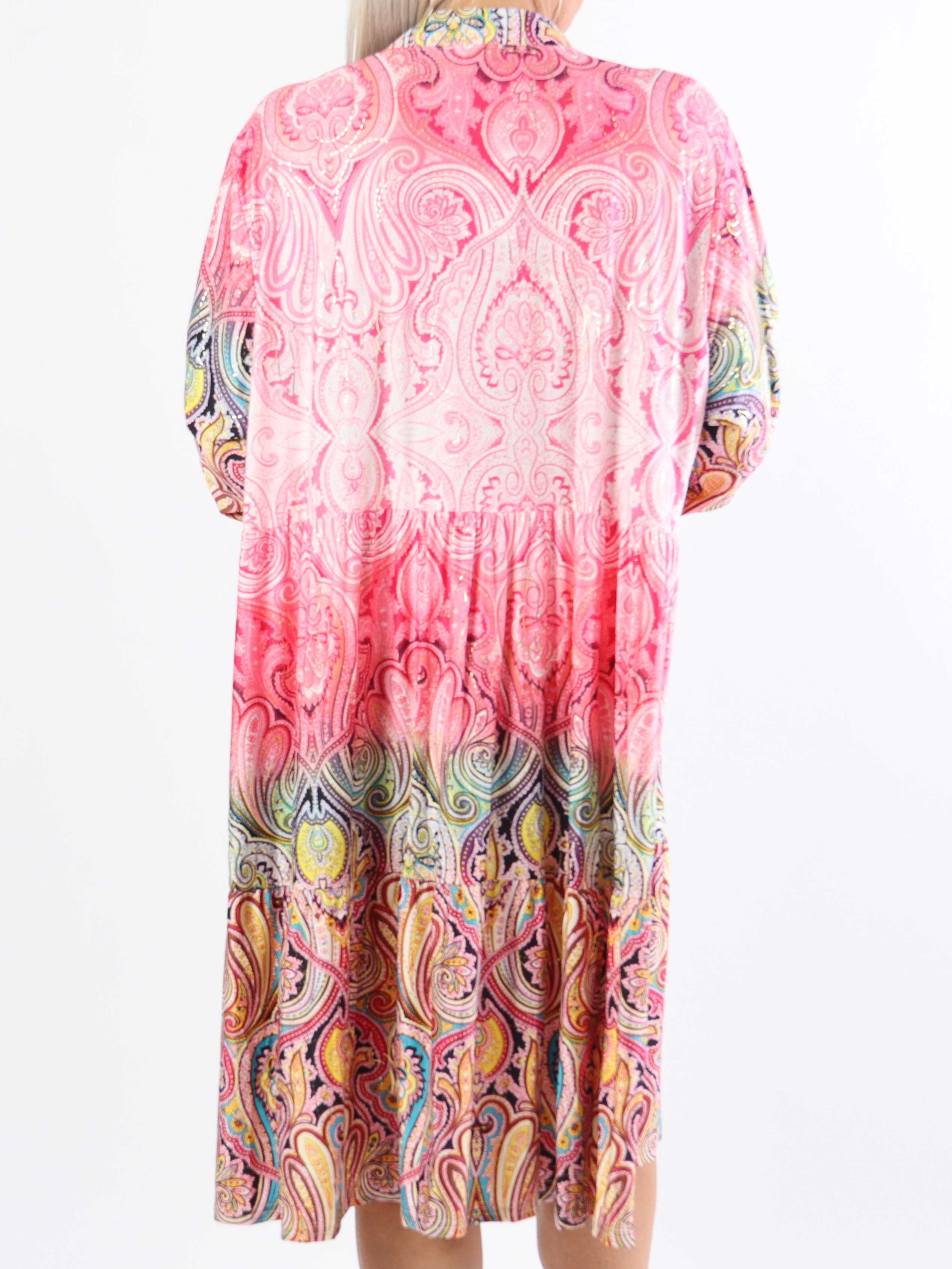 Milano Tamaria Midi - Plus size-klänning i fint tryck i lager-på-lager-look