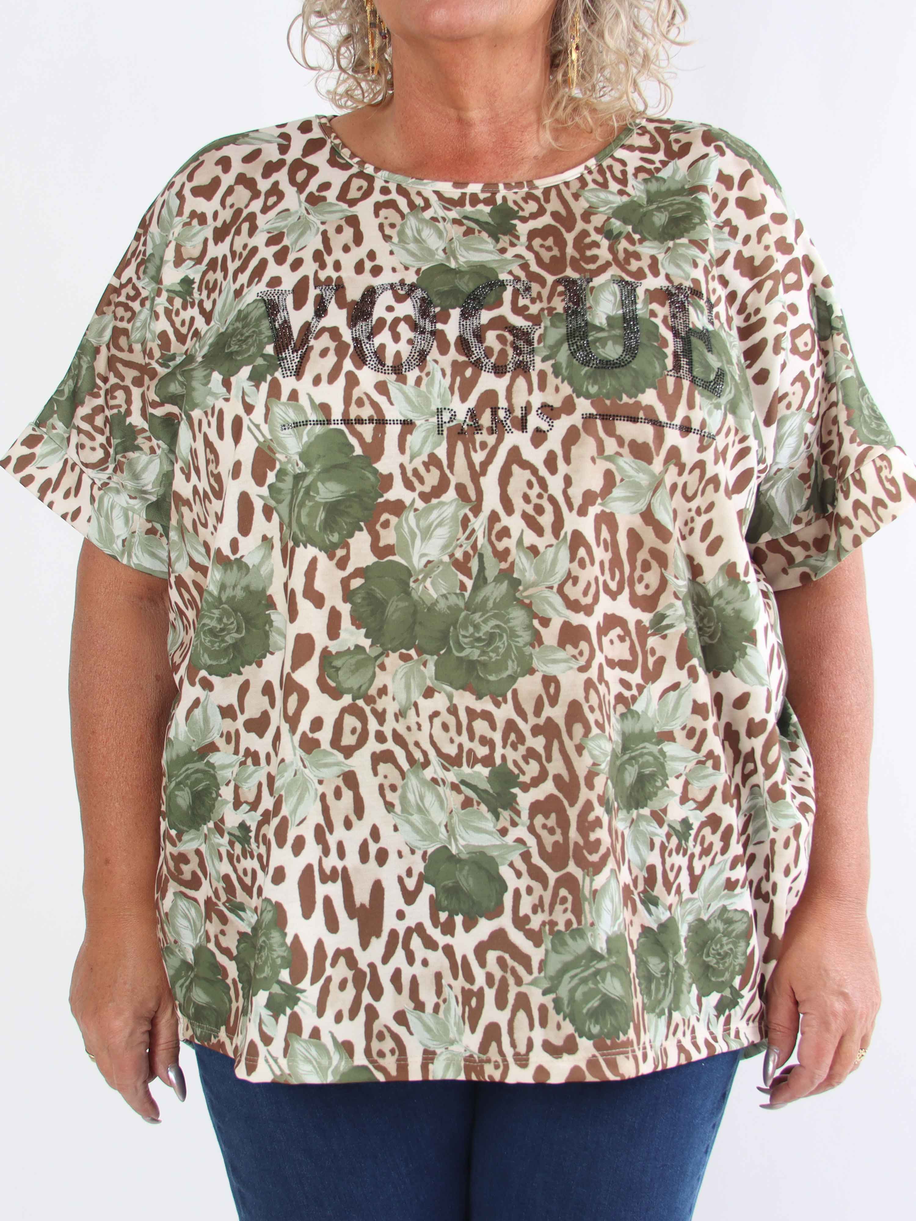 Mintu Leo - Plus size t-shirt i bomull med leopardtryck